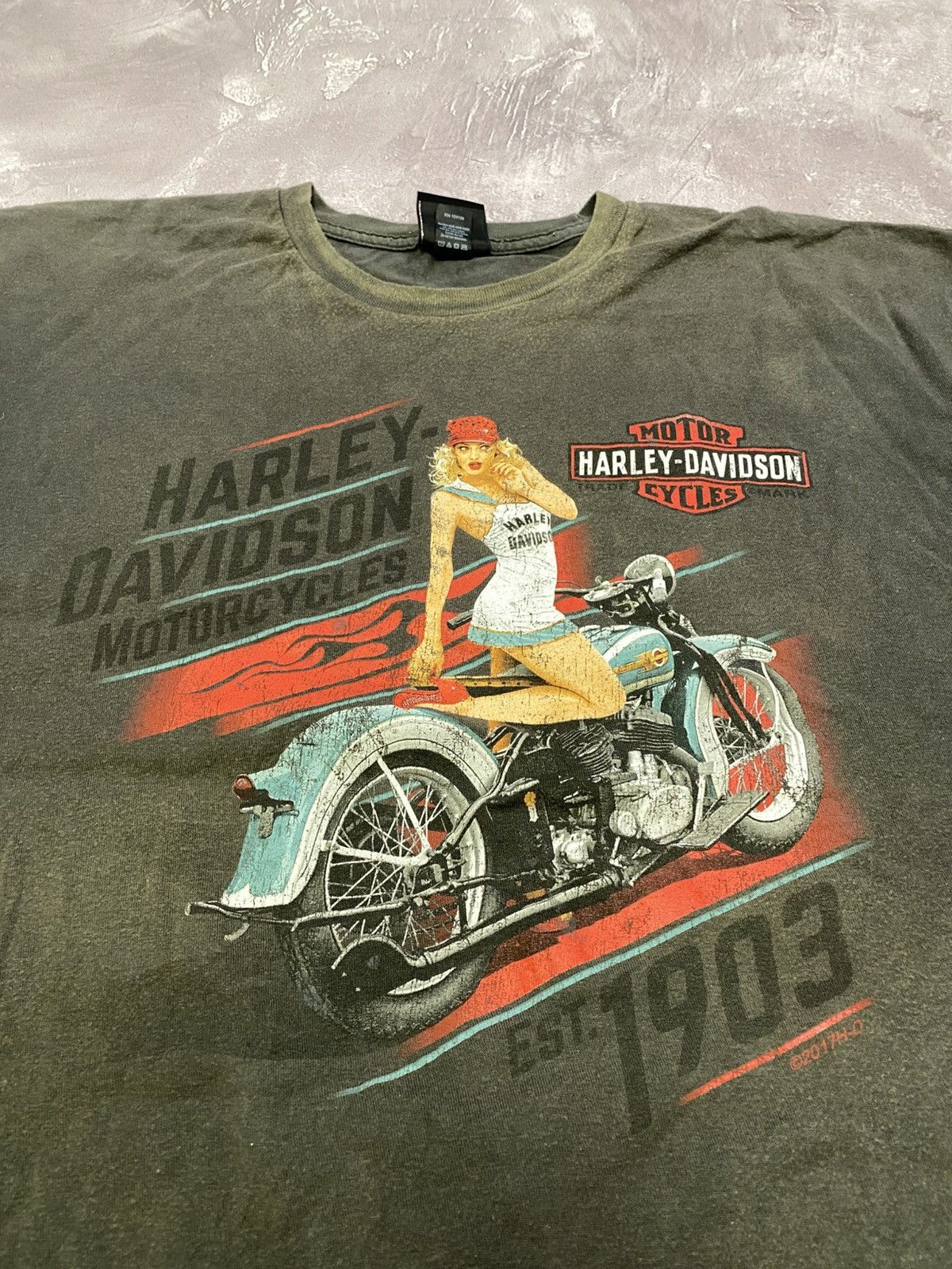 Harley Davidson Vintage Harley Davidson Biker Girl Tee Size US XXL / EU 58 / 5 - 3 Thumbnail