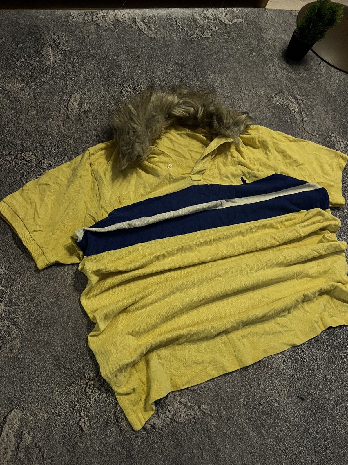 Polo Ralph Lauren CRAZY Vintage Yellow Y2K Polo Ralph Lauren With Fur L Size US L / EU 52-54 / 3 - 1 Thumbnail