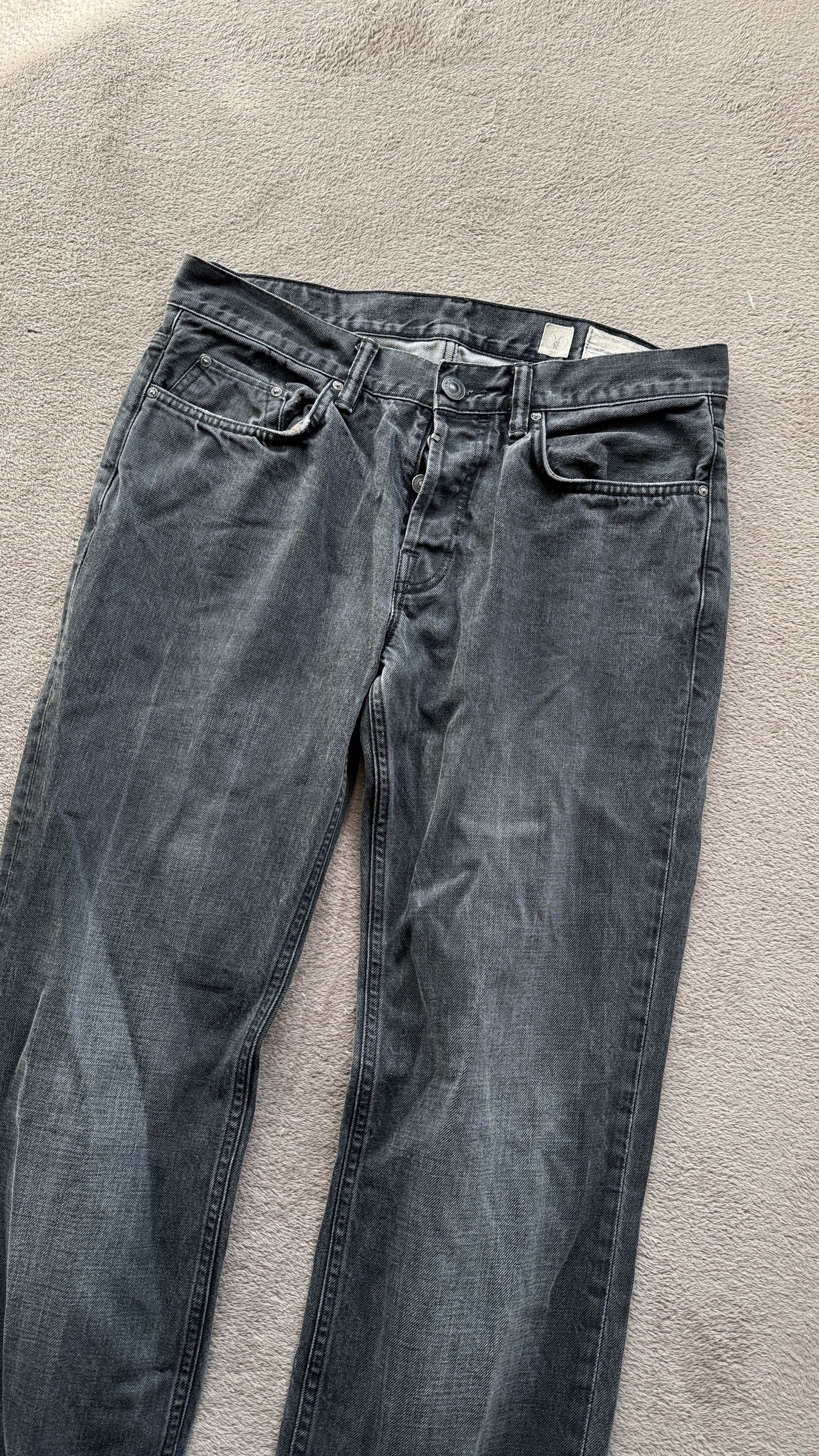 Japanese Brand Helmut Lang Vibe Allsaints Y2K Washed Denim Straight Jeans Size US 32 / EU 48 - 3 Thumbnail