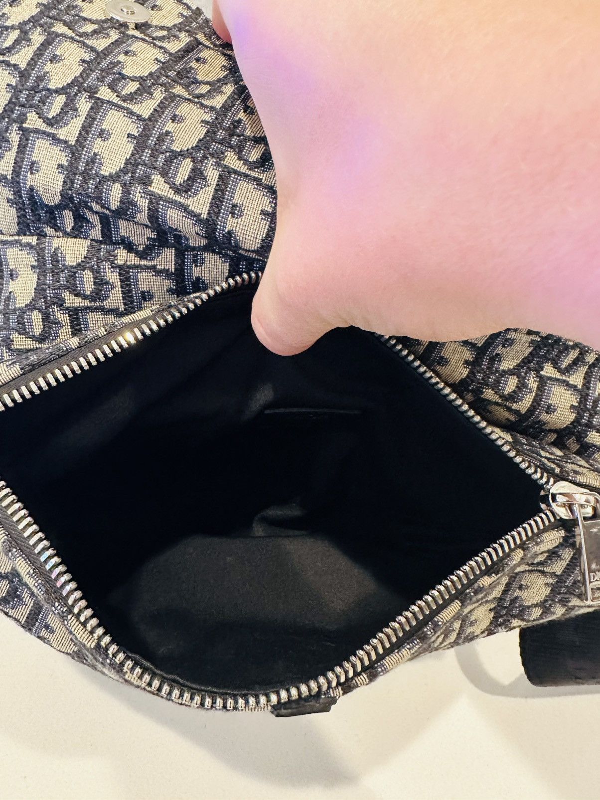 Dior Christian DIOR Saddle Bag, Classic Beige X Blue, Size ONE SIZE - 11 Thumbnail