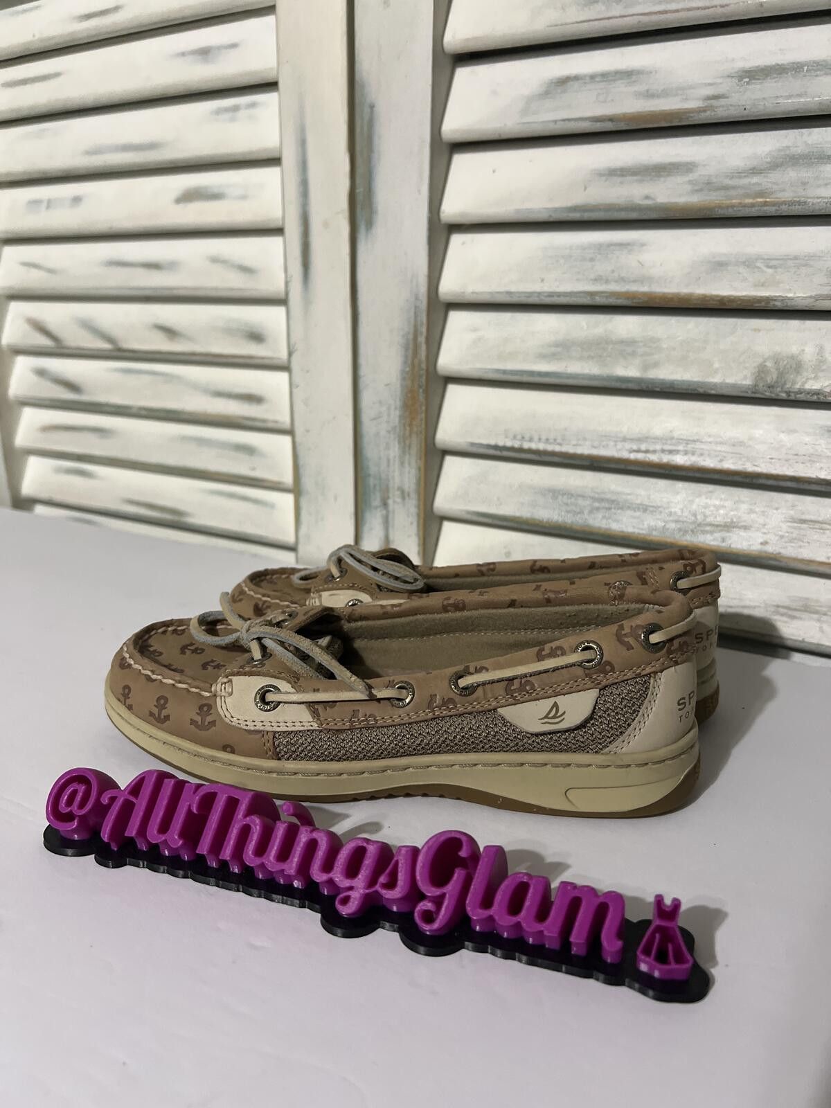 Sperry Sperry Tan Anchor Print topsider Boat Shoes 5 Size US 5 / IT 35 - 5 Thumbnail