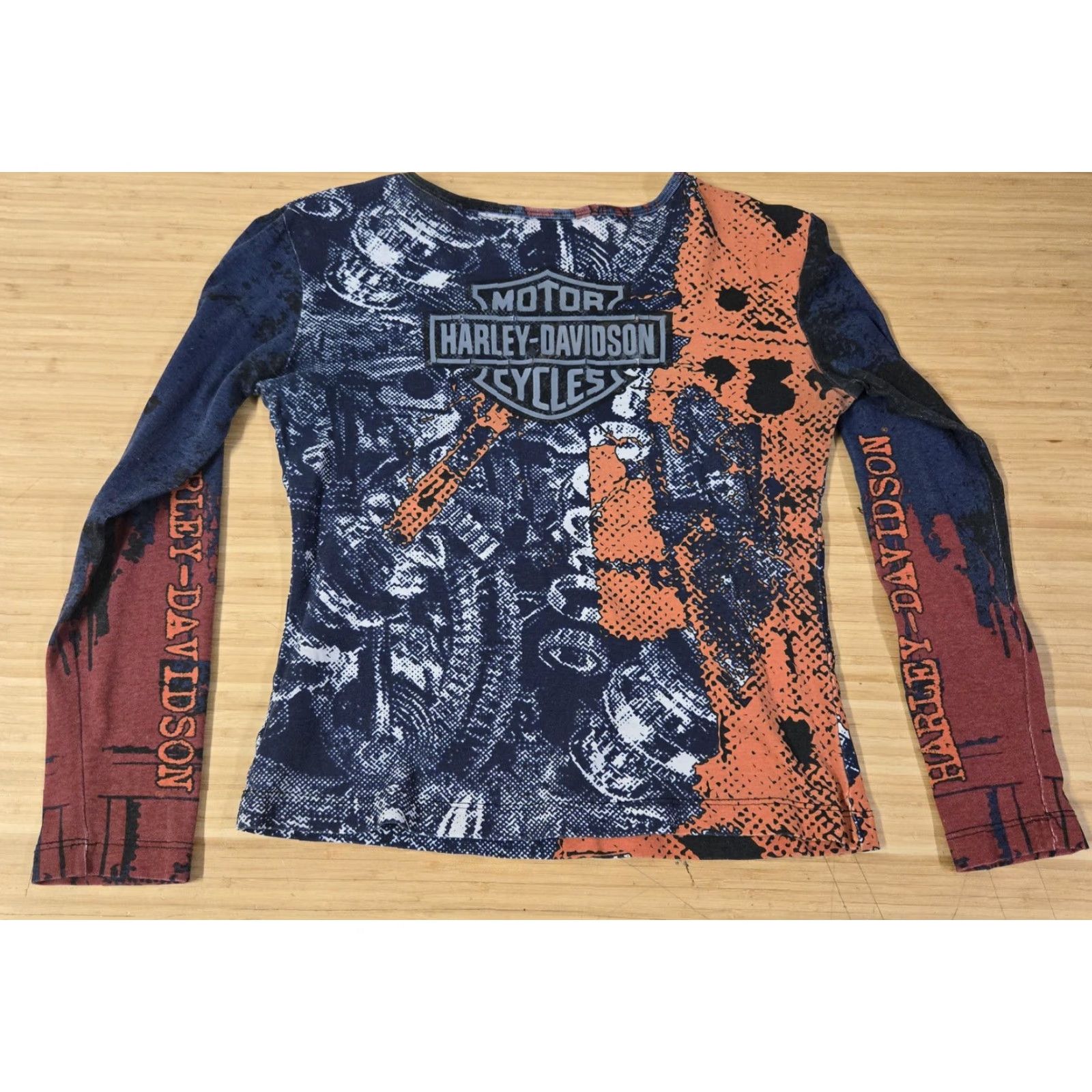 Harley Davidson Harley-Davidson Shirt Womens Medium Long Sleeve Graphic Made USA Motorcycle Size M / US 6-8 / IT 42-44 - 4 Thumbnail
