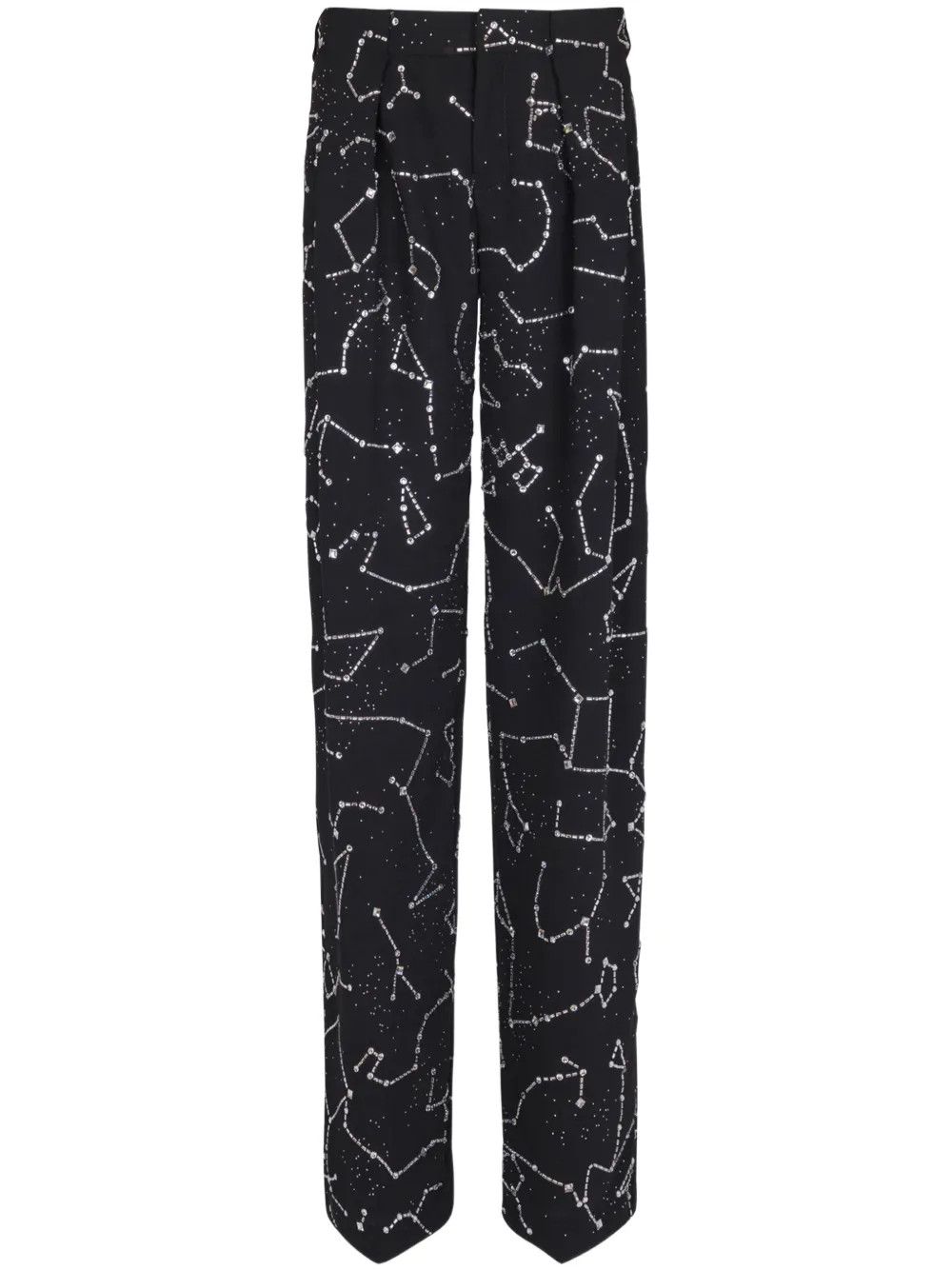 Balmain o1s1wg110126 Constellation Embroidered Trousers in Black Size US 36 / EU 52 - 1 Thumbnail