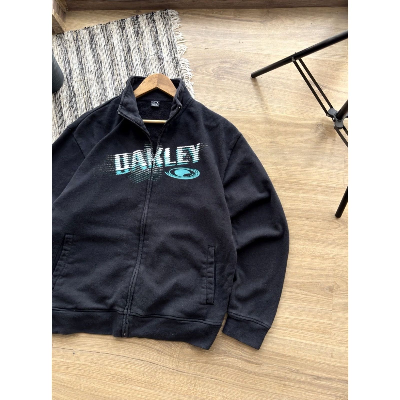 Diesel VINTAGE Oakley Sweatshirt Black Full Zip Logo 90s Retro Streetwear Men M Size US M / EU 48-50 / 2 - 2 Thumbnail