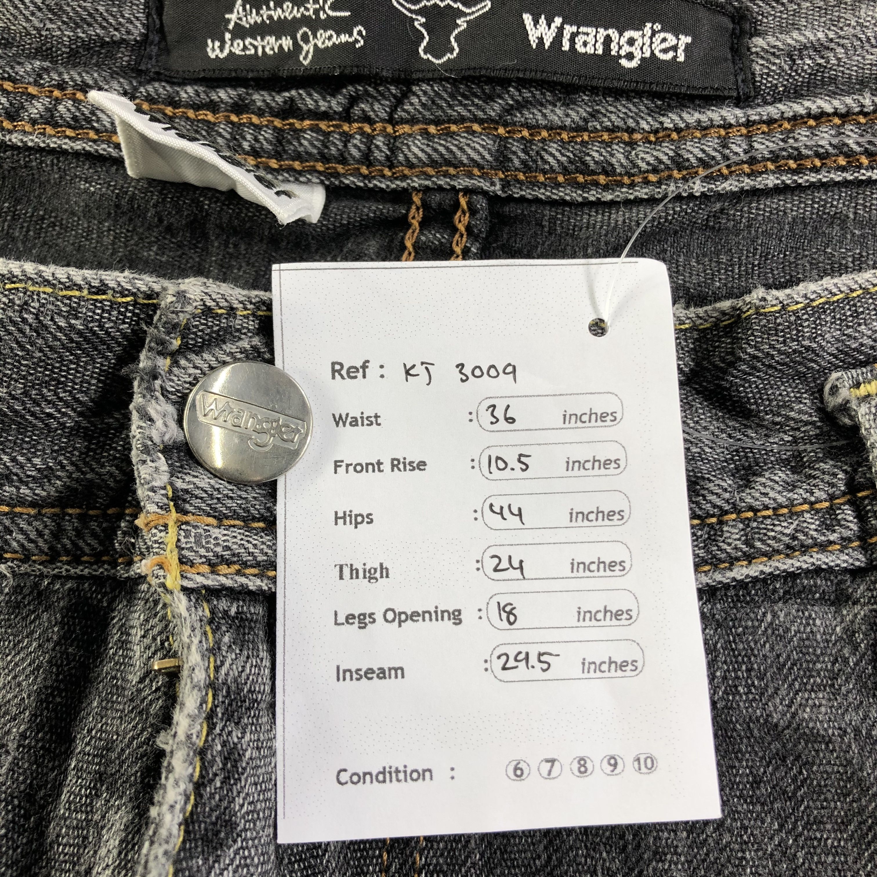 Vintage Vintage Wrangler Jeans Faded Black Denim KJ3009 Size US 36 / EU 52 - 12 Thumbnail