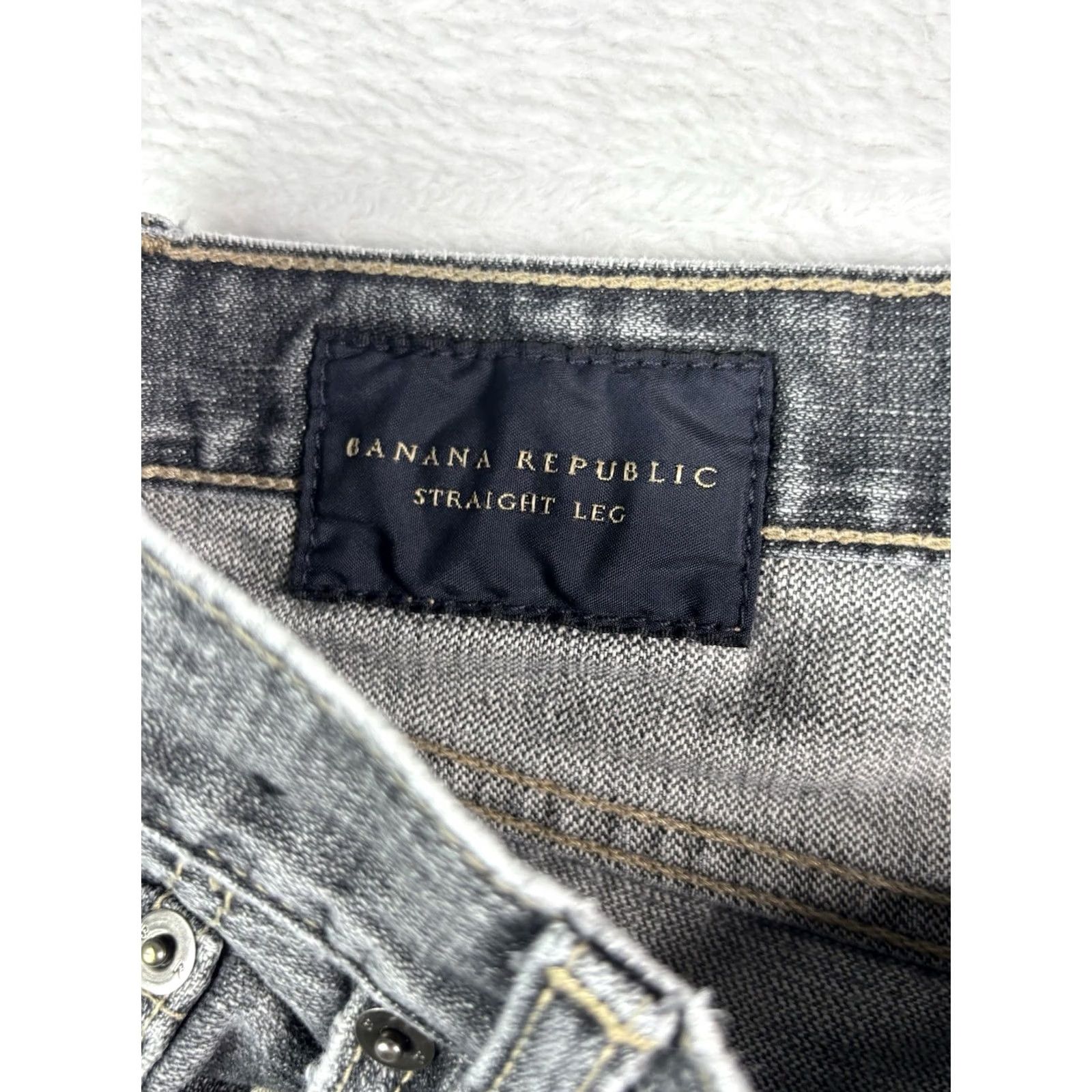 Banana Republic Banana Republic Men's Black Denim Jeans 32x30 Straight Leg Regular Rise 5-Pocket Stretch Cotton Blend Denim Shirt? Size US 32 / EU 48 - 7 Thumbnail