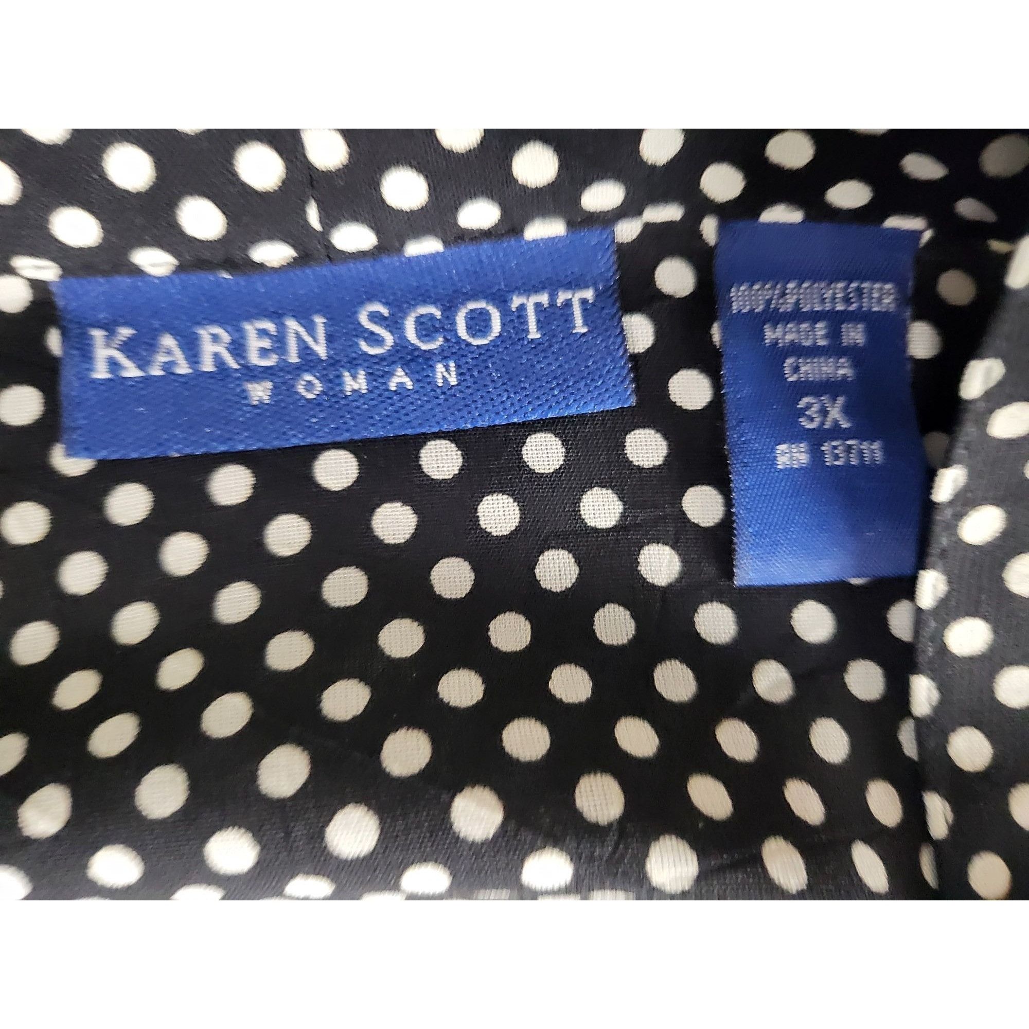 Other Karen Scott Polkadot Blouse Women Sz 3XL Long Sleeve Plus Si Size 3XL / US 20-22 - 4 Thumbnail