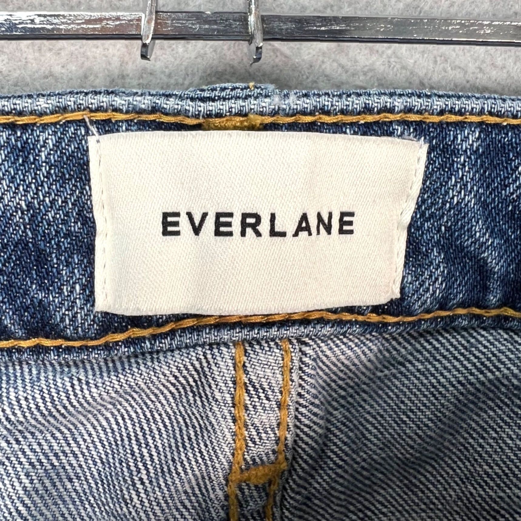 Everlane Everlane Jeans Womens 23R Wide-Leg Blue Denim Organic Cotton Blend 5-Pocket Inseam 30in High Rise Regular Size 40" / US 18 - 3 Thumbnail