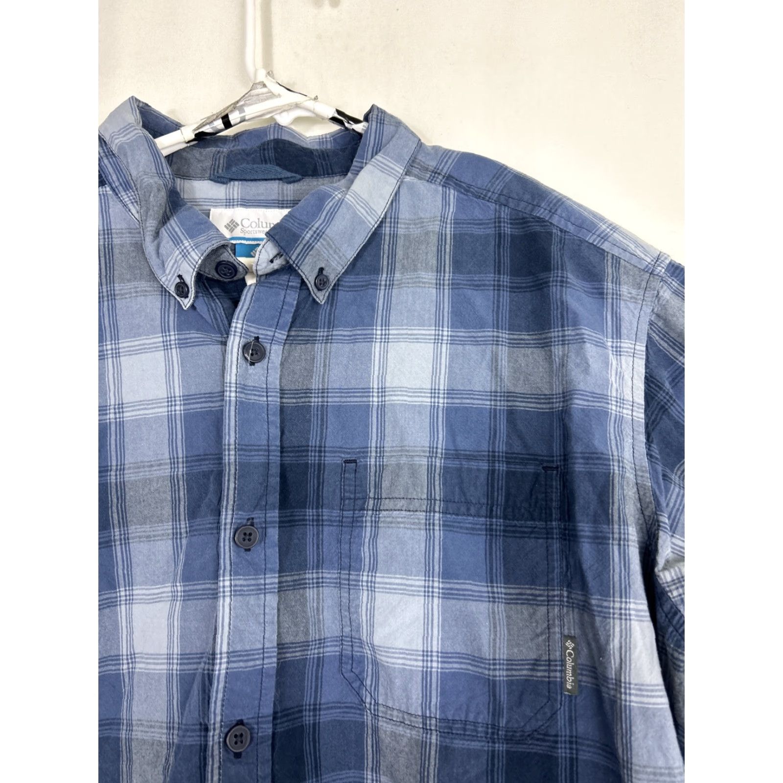 Vintage Columbia Mens XL Blue Plaid Button Up Shirt Long Sleeve Casual Cotton Size US XL / EU 56 / 4 - 4 Thumbnail