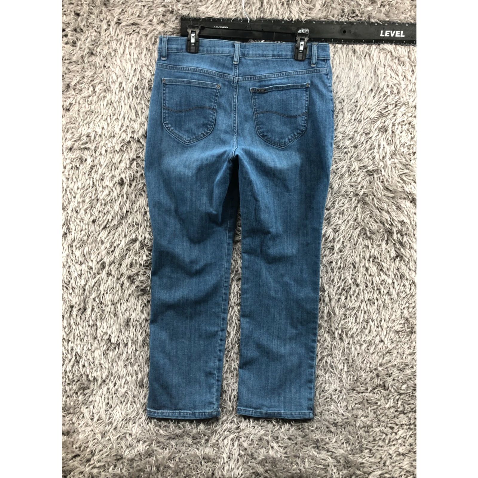 Lee Lee Relaxed Straight Jeans Womens 14 Short Blue Denim 29in Inseam Medium Wash Modern Series Vintage? No (omit) Size 36" / US 14 / IT 50 - 5 Thumbnail