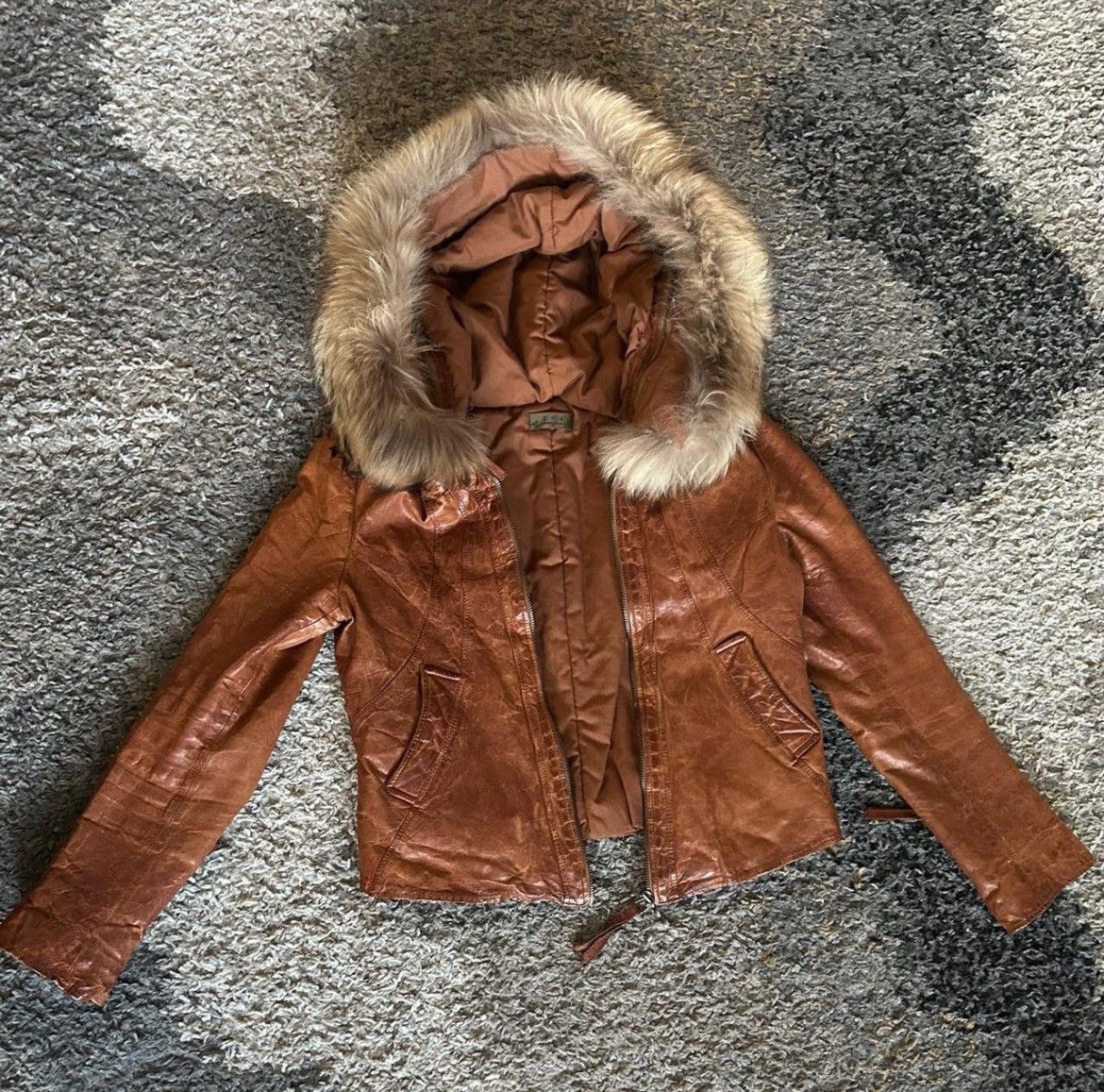 Hysteric Glamour × Le Grande Bleu (L.G.B.) × Tornado Mart GOA vintage sheep skin and raccoon fur leather jacket Size XS / US 0-2 / IT 36-38 - 2 Thumbnail