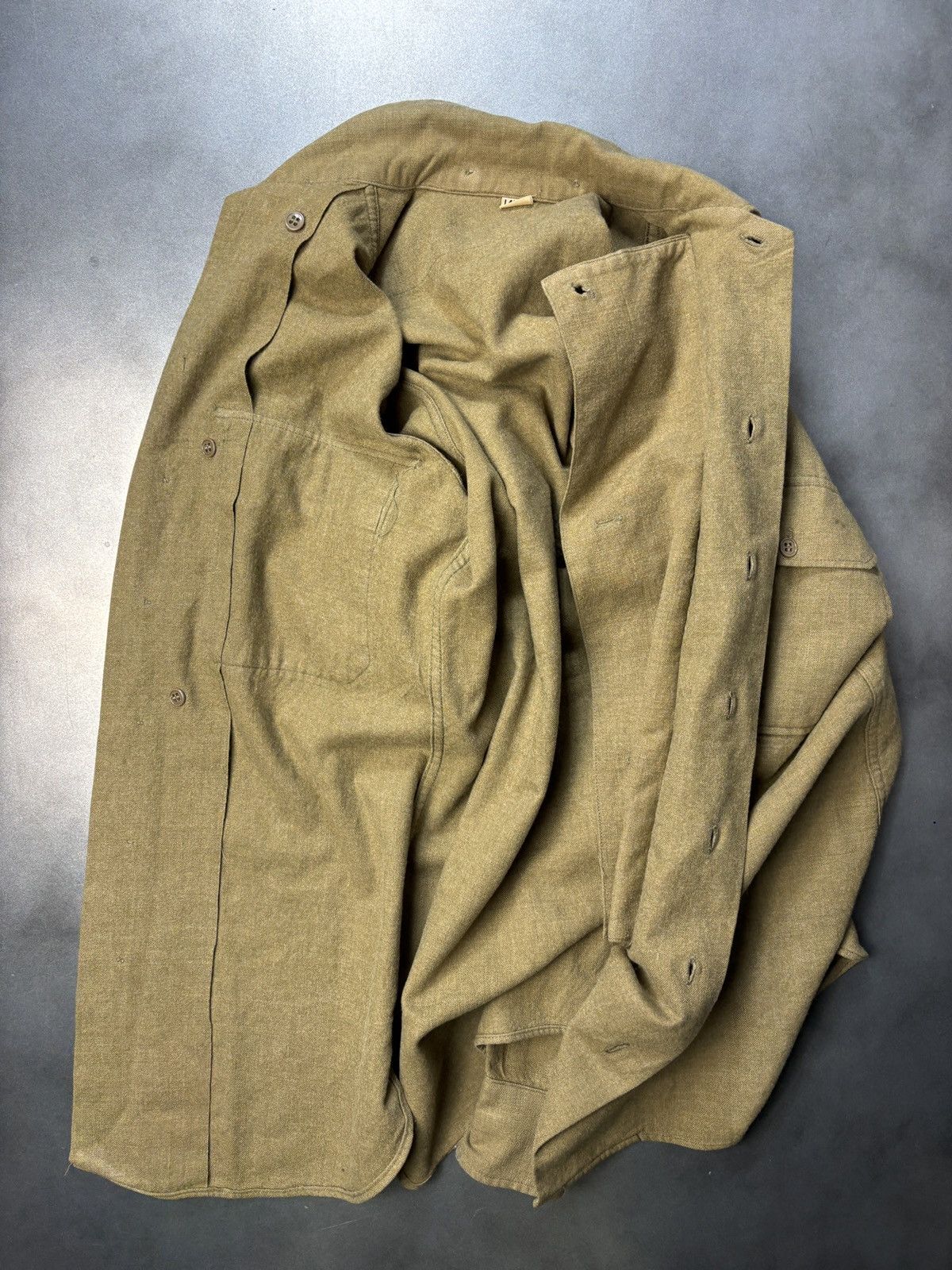 Vintage True Vintage Wool Overshirt Military Button-Up Longsleeve S Size US S / EU 44-46 / 1 - 7 Thumbnail