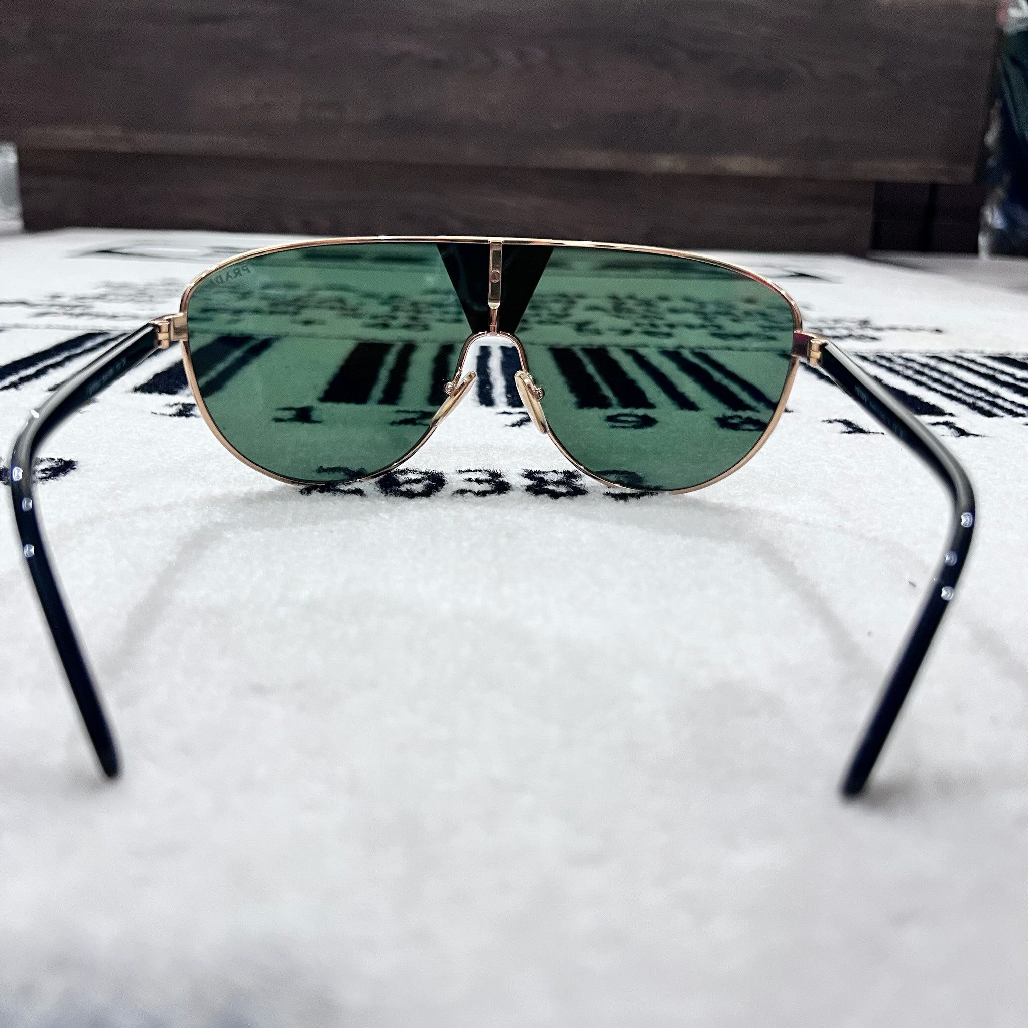 Prada Prada 0PR 69ZS Logo Shield Wrap Mask Runway Sunglasses Size ONE SIZE - 8 Thumbnail