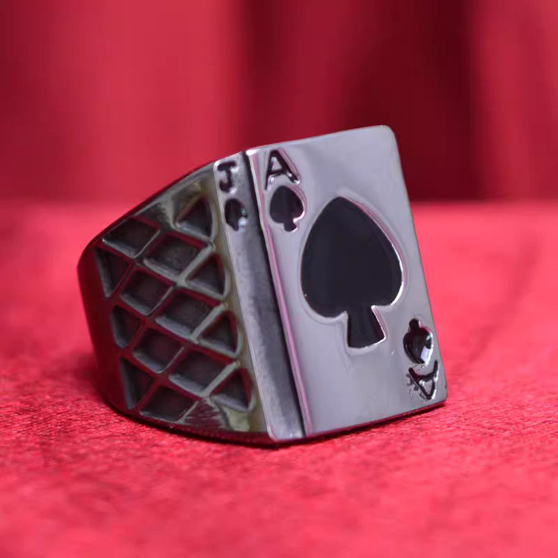 Jewelry Poker Crazy Jewelry Rings Open Size Chrome Ring (Size 7-13) Size ONE SIZE - 1 Thumbnail