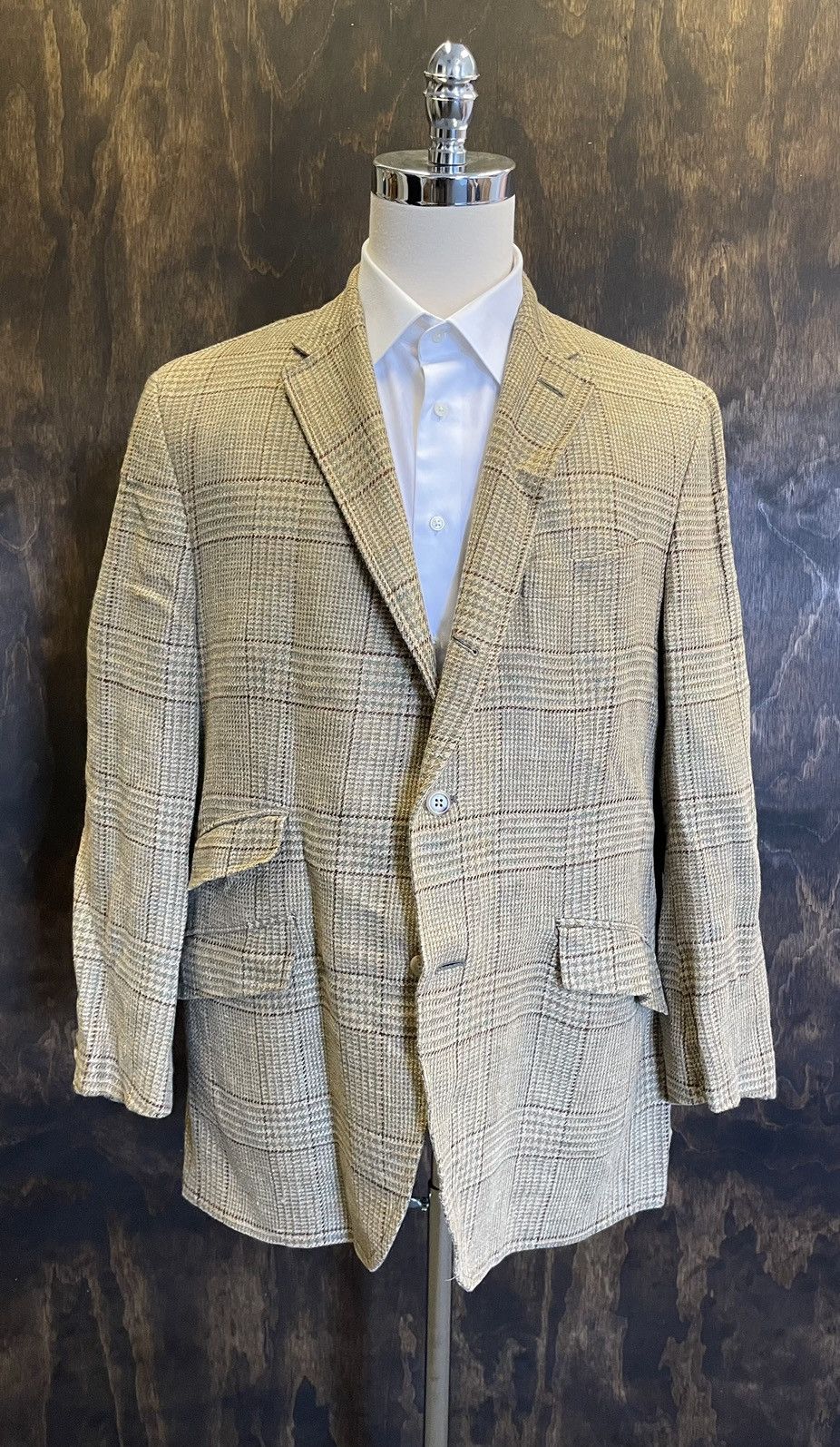 Polo Ralph Lauren × Vintage Ticket Pocket Check Print Hacking Jacket Size 46R - 1 Thumbnail