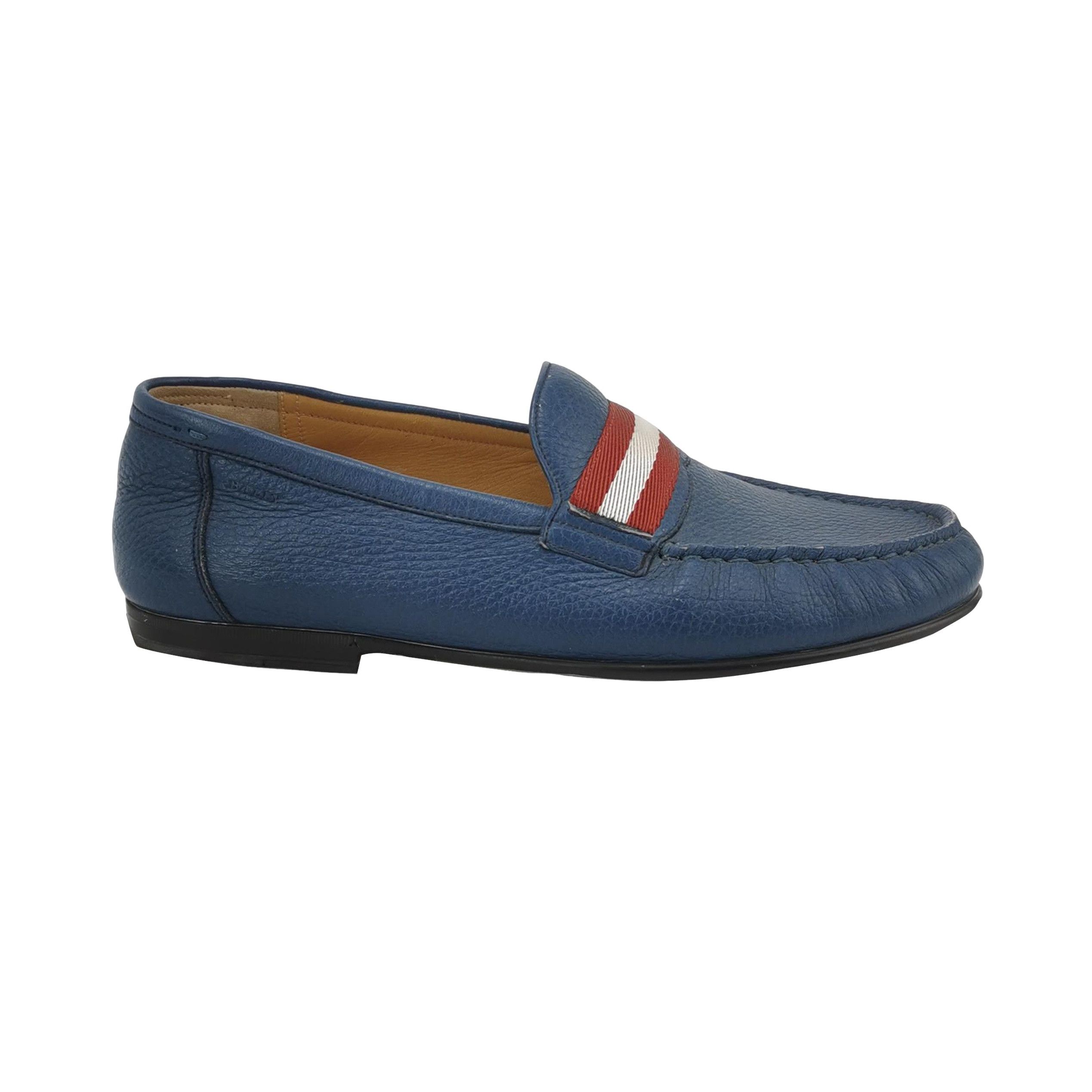 Bally Bally Grained Leather Striped Loafers 38.5 Size US 8.5 / IT 38.5 - 1 Thumbnail