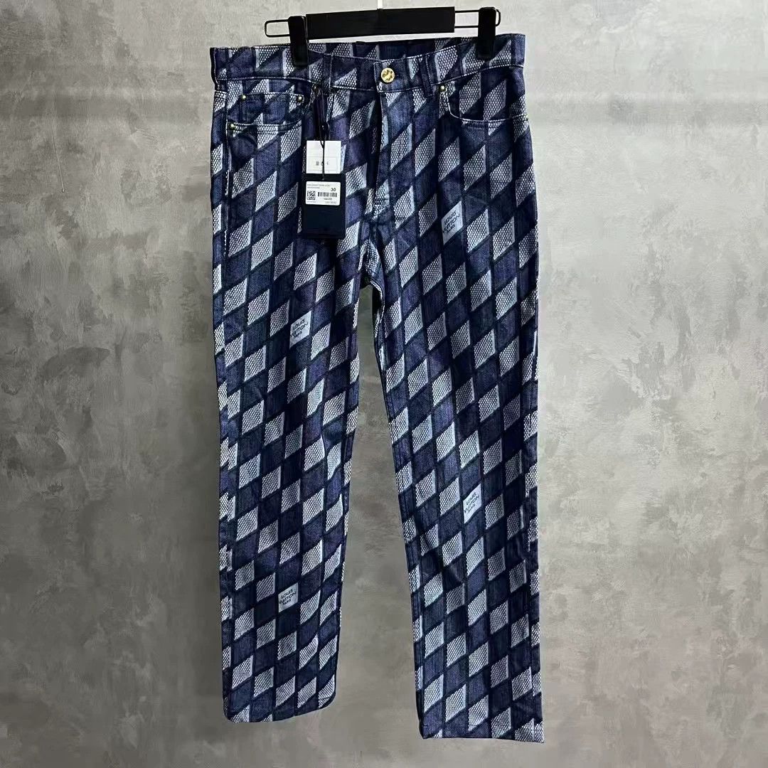 Louis Vuitton louis vuitton blue gray diamond pattern jeans Size US 30 / EU 46 - 1 Thumbnail