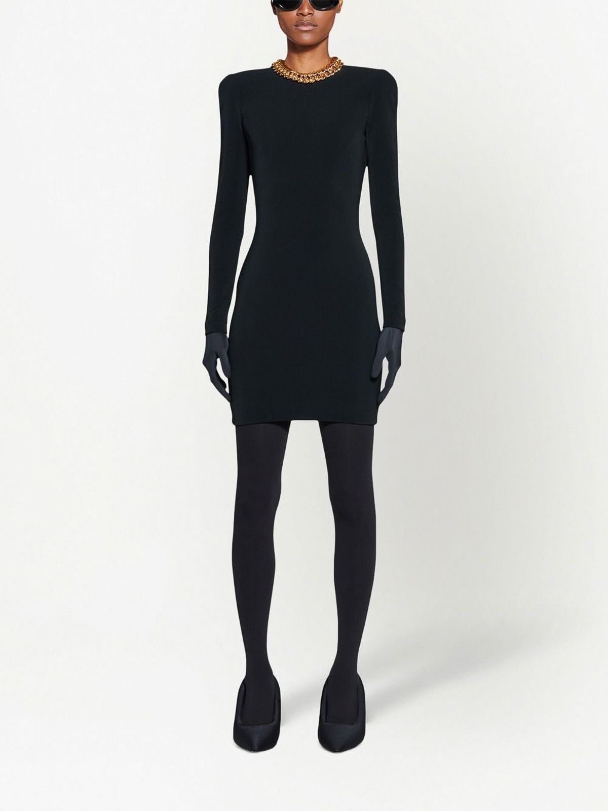 Balenciaga o1tr1nto0126 Mini Dress in Black Size M / US 6-8 / IT 42-44 - 3 Thumbnail