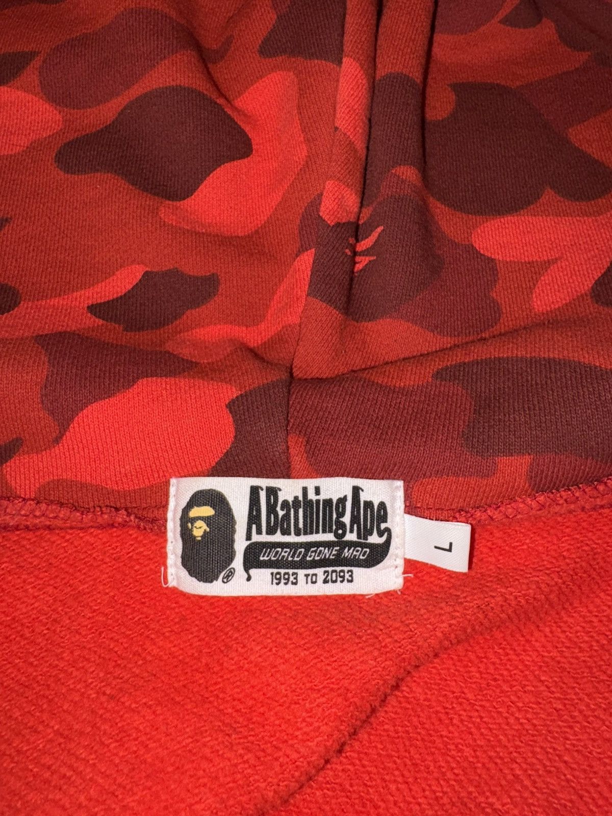 Bape Red Bape zip up hoodie Size US L / EU 52-54 / 3 - 7 Thumbnail