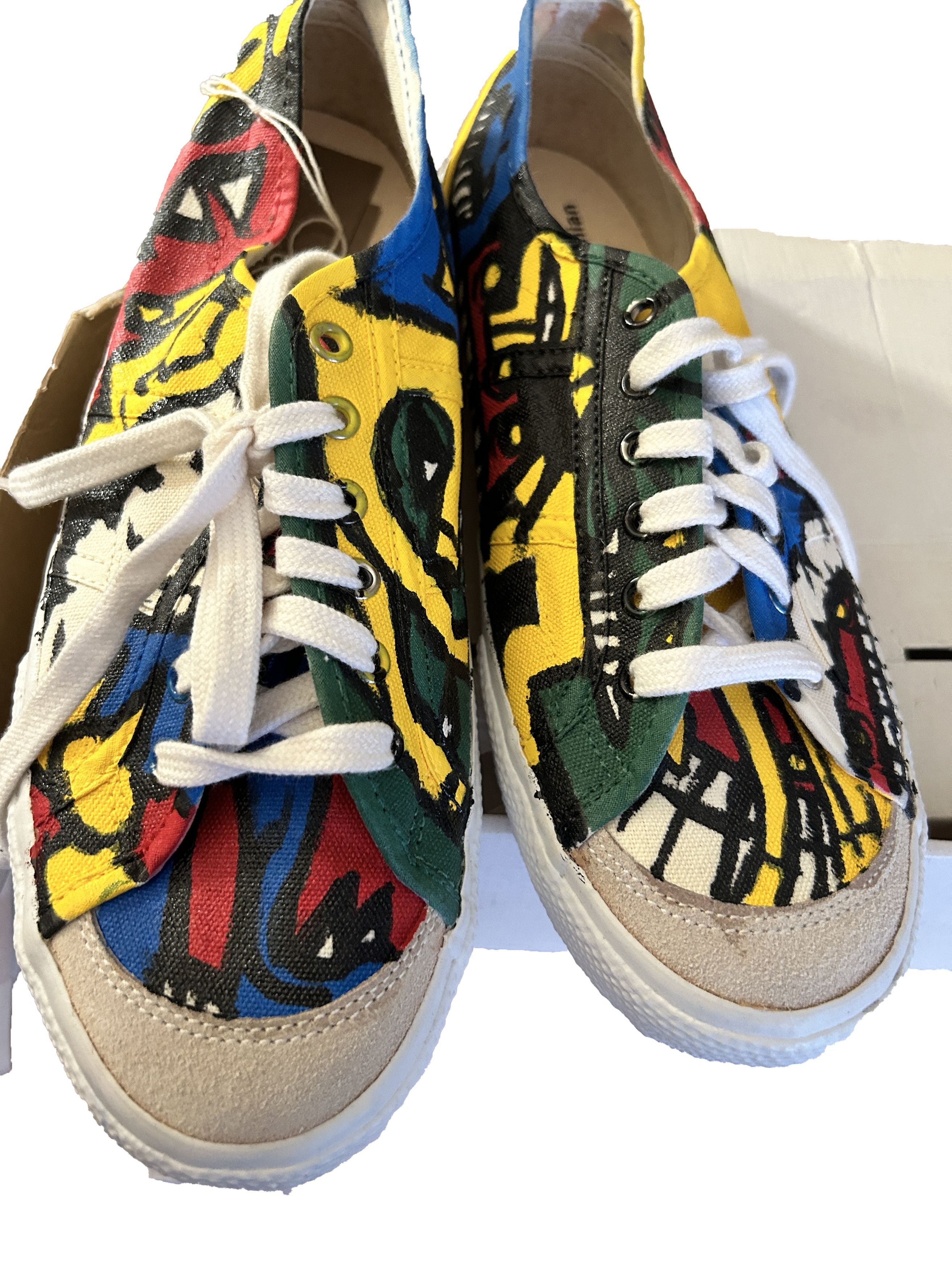 Comme des Garcons Homme Plus Hand Painted Yellow sneaker maccheronian plimsolls Size US 8 / EU 41 - 1 Thumbnail