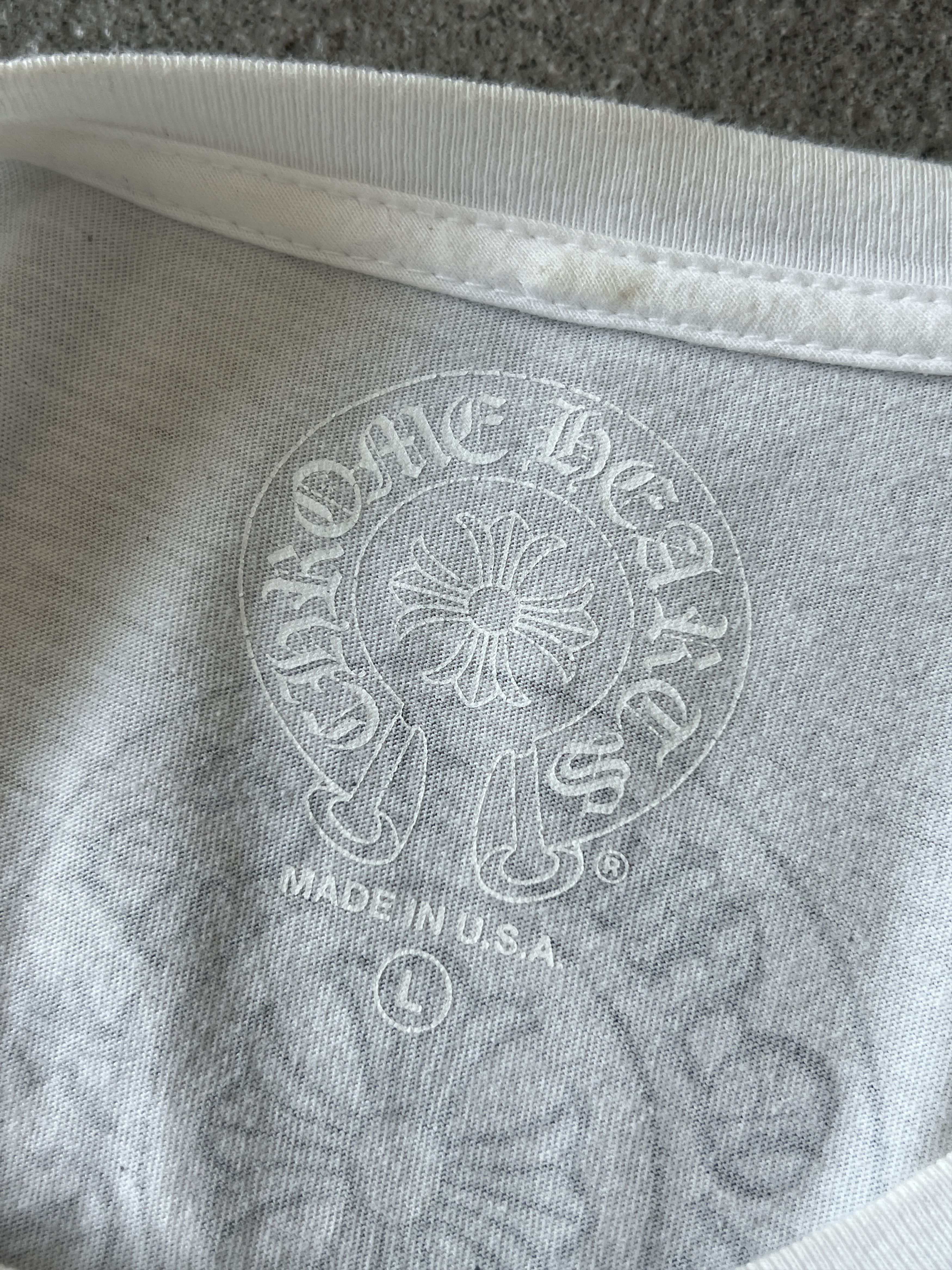 Chrome Hearts Chrome Hearts Pocket Logo Tee White USA Size L Size US L / EU 52-54 / 3 - 7 Thumbnail