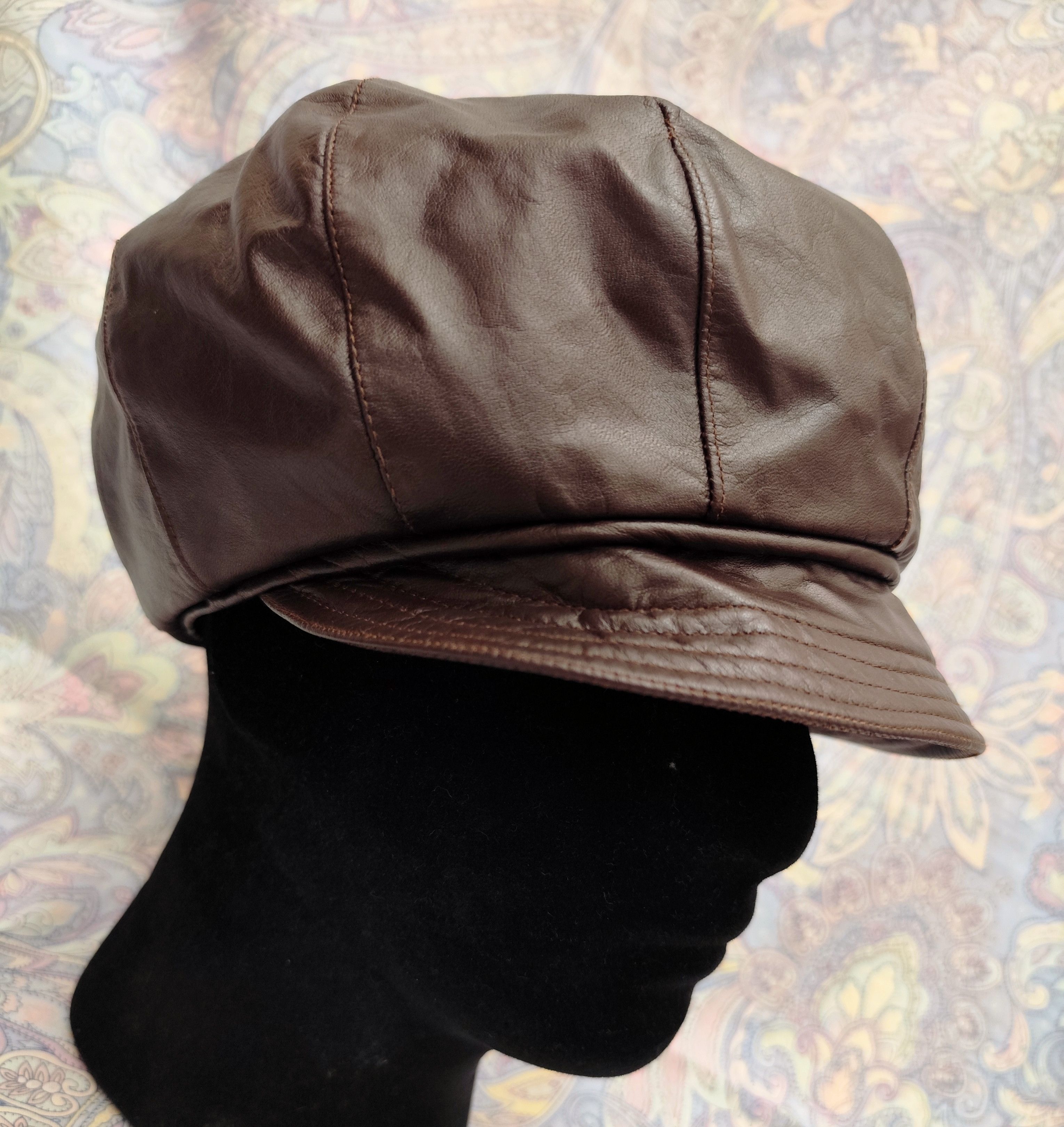 Japanese Brand Alps Kawamura Newsboy Leather Hat Size ONE SIZE - 1 Thumbnail