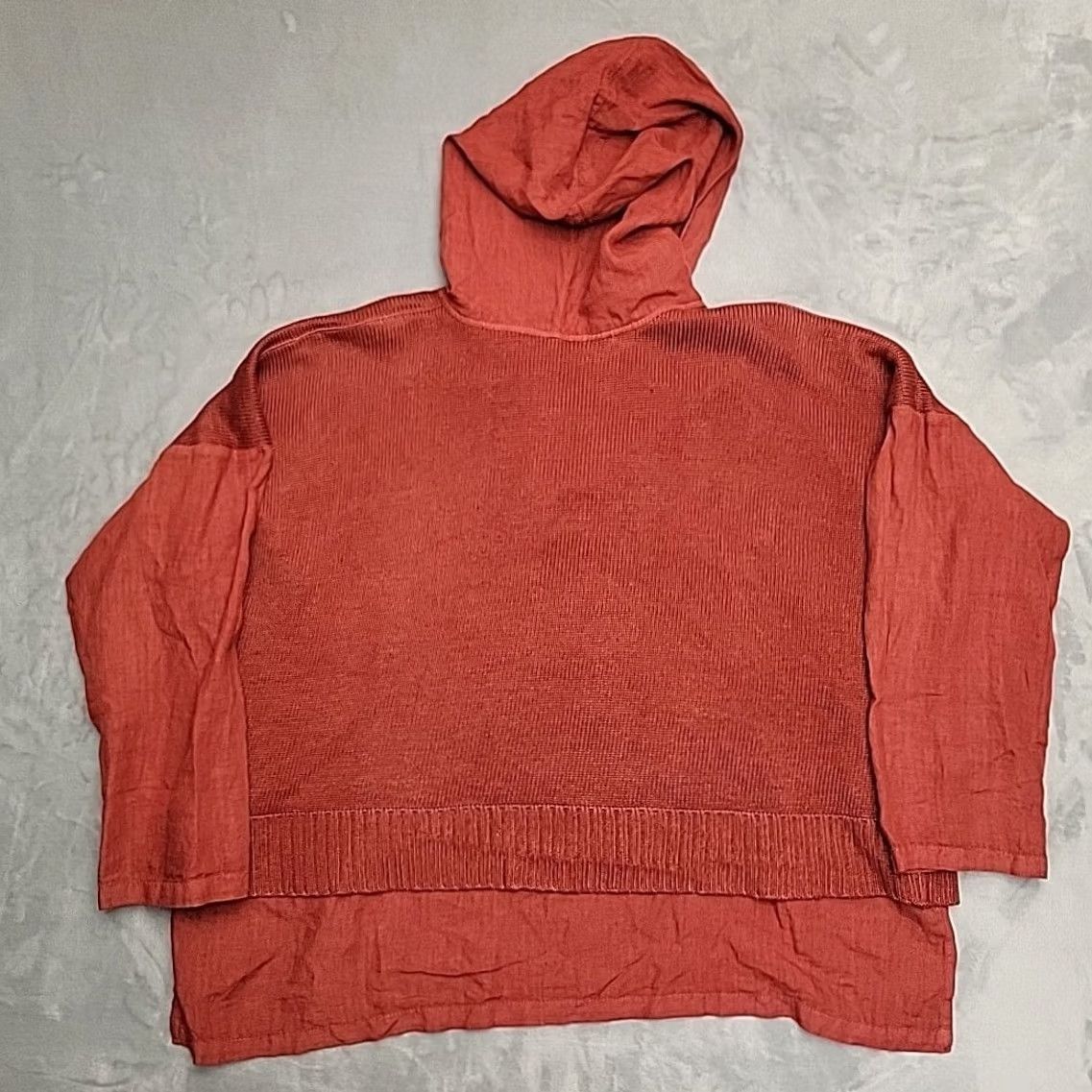 Rusty Sunday St Tropez Jacket Womens XL Rust Red Knit Zip Hooded Boho Lagenlook Jacket Size XL / US 12-14 / IT 48-50 - 6 Thumbnail
