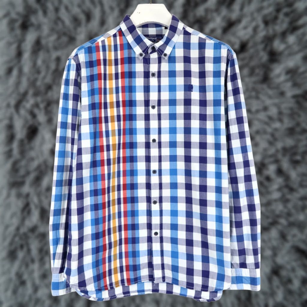 Desigual DESIGUAL Shirt Men's 2XL Regular Fit Collared Multicolor Check Button-Up Size US XXL / EU 58 / 5 - 1 Thumbnail
