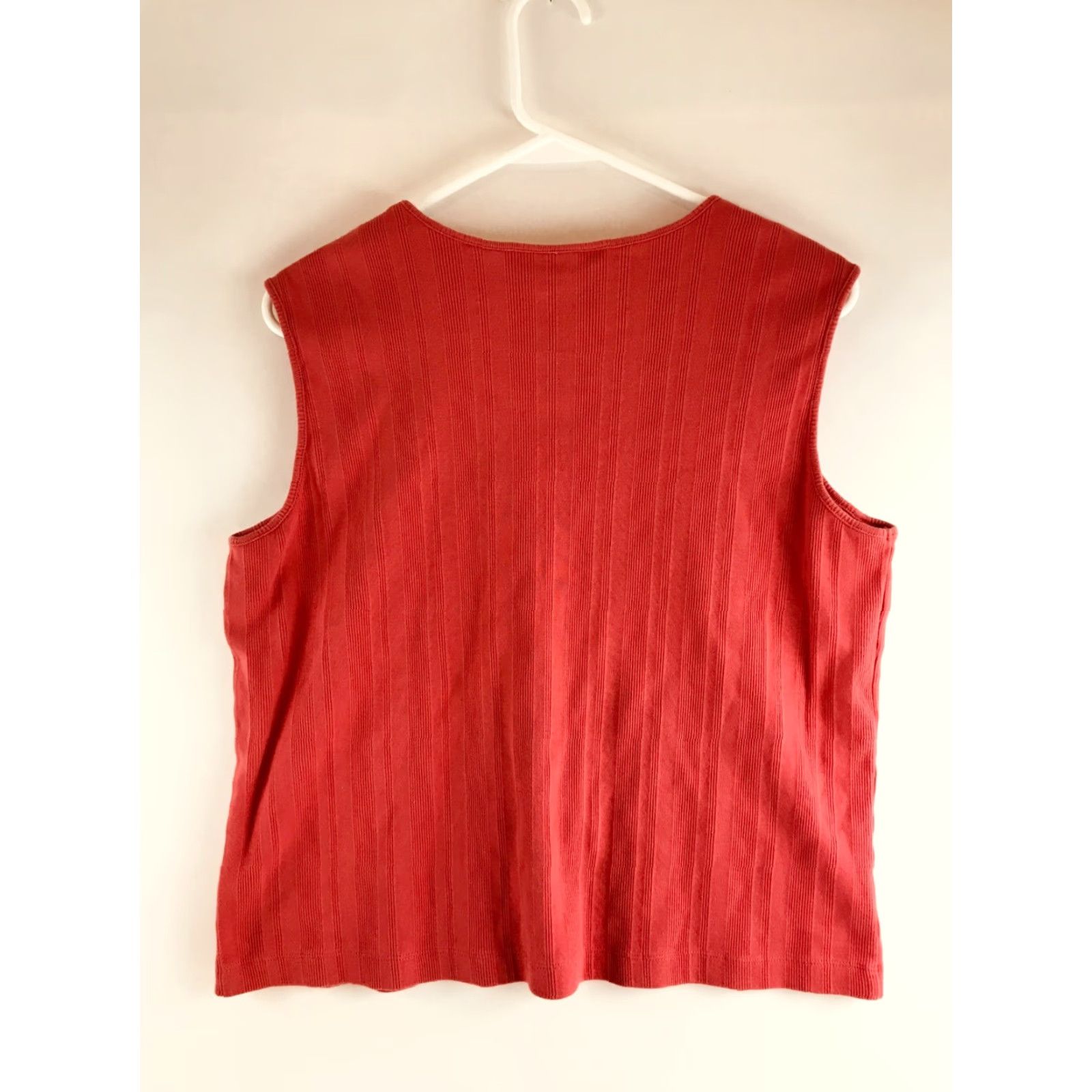 Vintage Appleseed's Tank Top Women's XL Red Sleeveless Round Neck Ribbed Size XL / US 12-14 / IT 48-50 - 2 Thumbnail