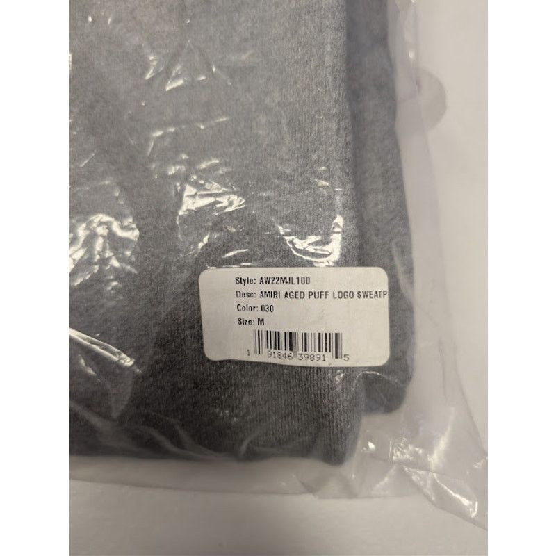 Amiri o1rshd1 Aged Puff Logo Sweatpants in Grey Size US 32 / EU 48 - 23 Thumbnail