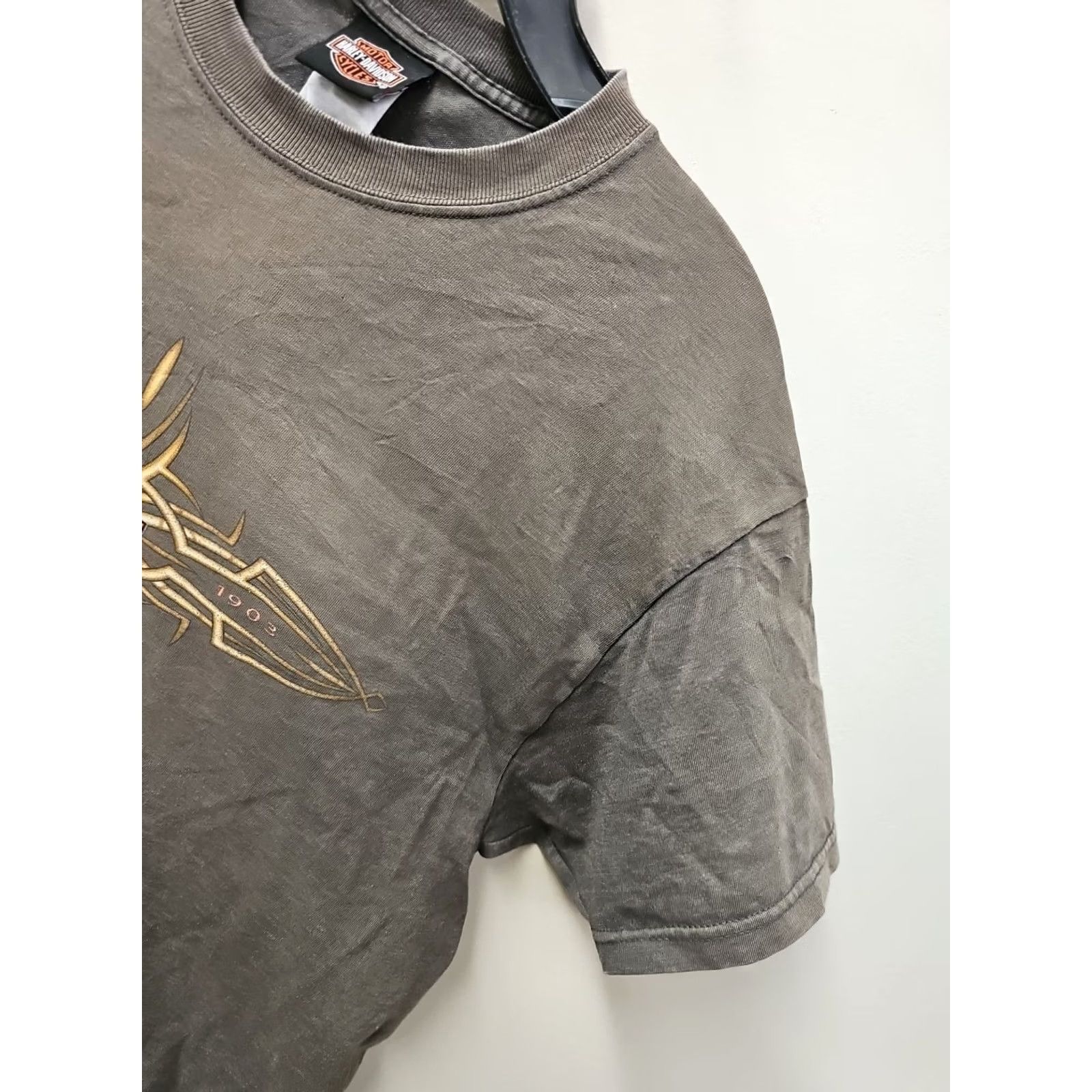 Harley Davidson VINTAGE Harley-Davidson Shirt Mens L Gray Graphic Print 90s Biker Grunge Rock T-Shirt Size US L / EU 52-54 / 3 - 5 Thumbnail