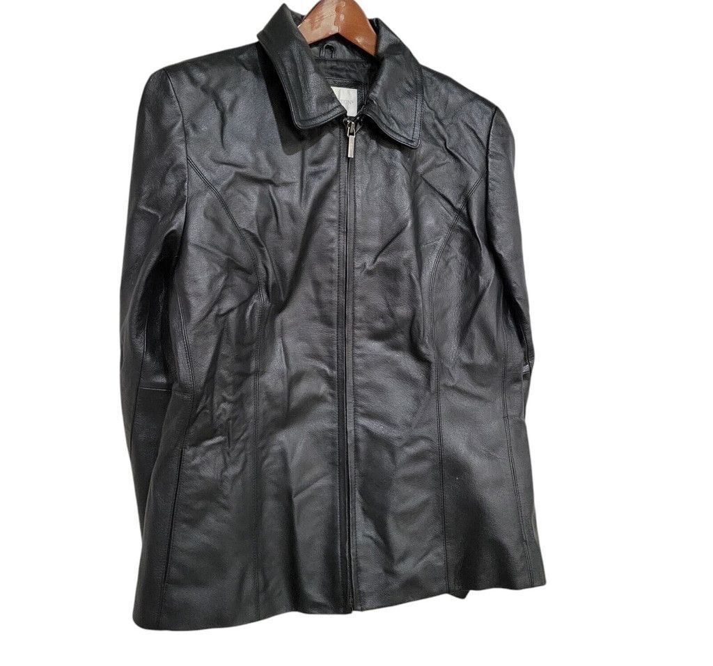 Worthington Worthington Genuine Leather Full-Zip Women's Jacket. Medium Size M / US 6-8 / IT 42-44 - 3 Thumbnail