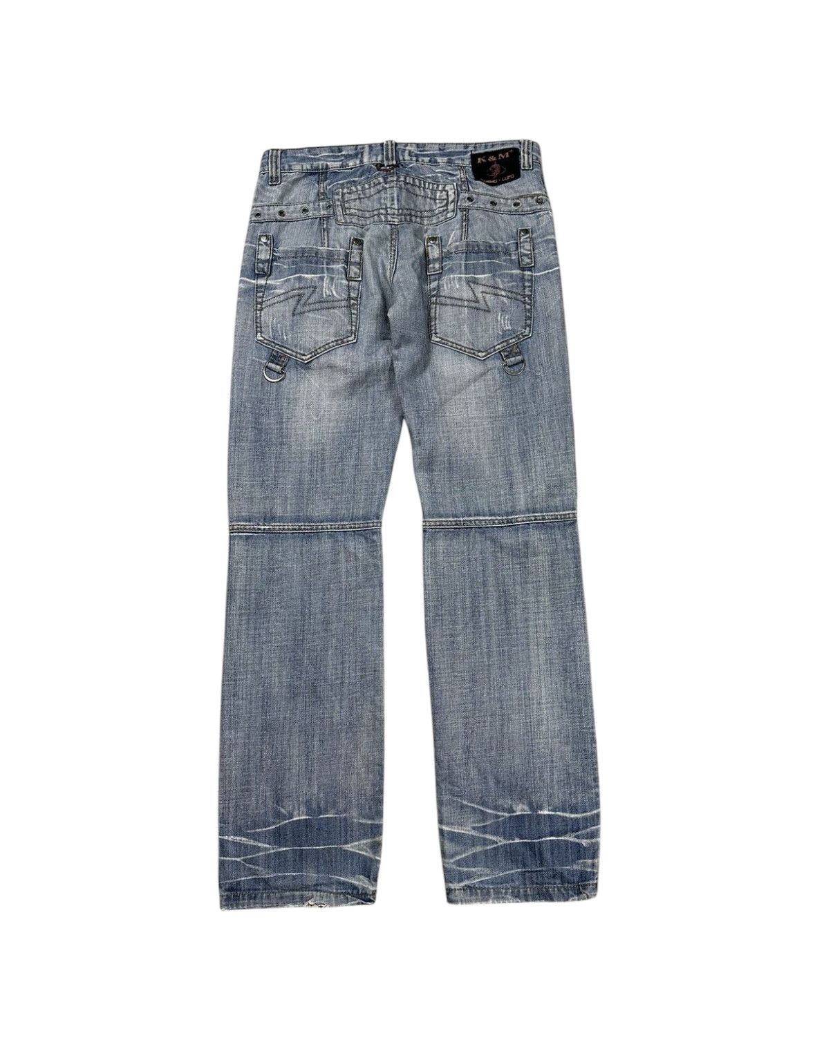 Japanese Brand × Vintage Vintage y2k Utility Cargo Acid Blue Washed Denim Pants Jeans Size US 34 / EU 50 - 7 Thumbnail