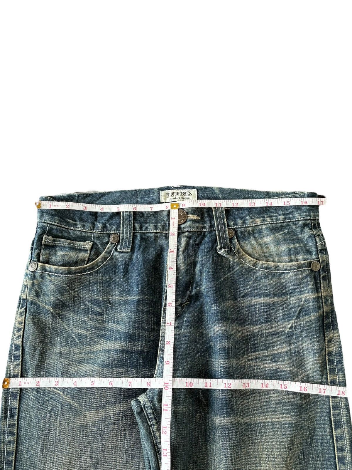LOWBOX Vintage Japanese Lowbox Mud Wash Distress Baggy Jeans Size US 34 / EU 50 - 6 Thumbnail