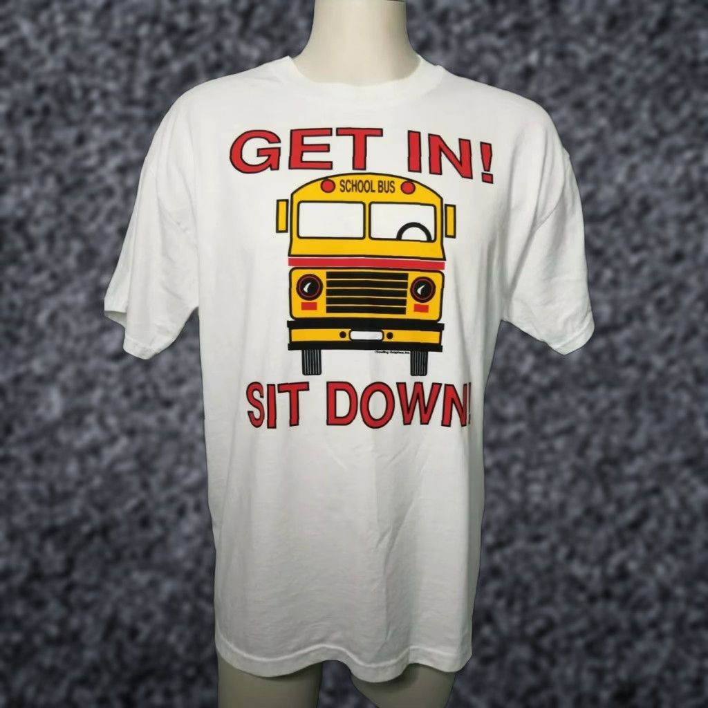 Hanes Vintage 1990s Hanes White Short Sleeve Graphic T-Shirt Unisex L School Bus Driver Funny Size US L / EU 52-54 / 3 - 1 Thumbnail