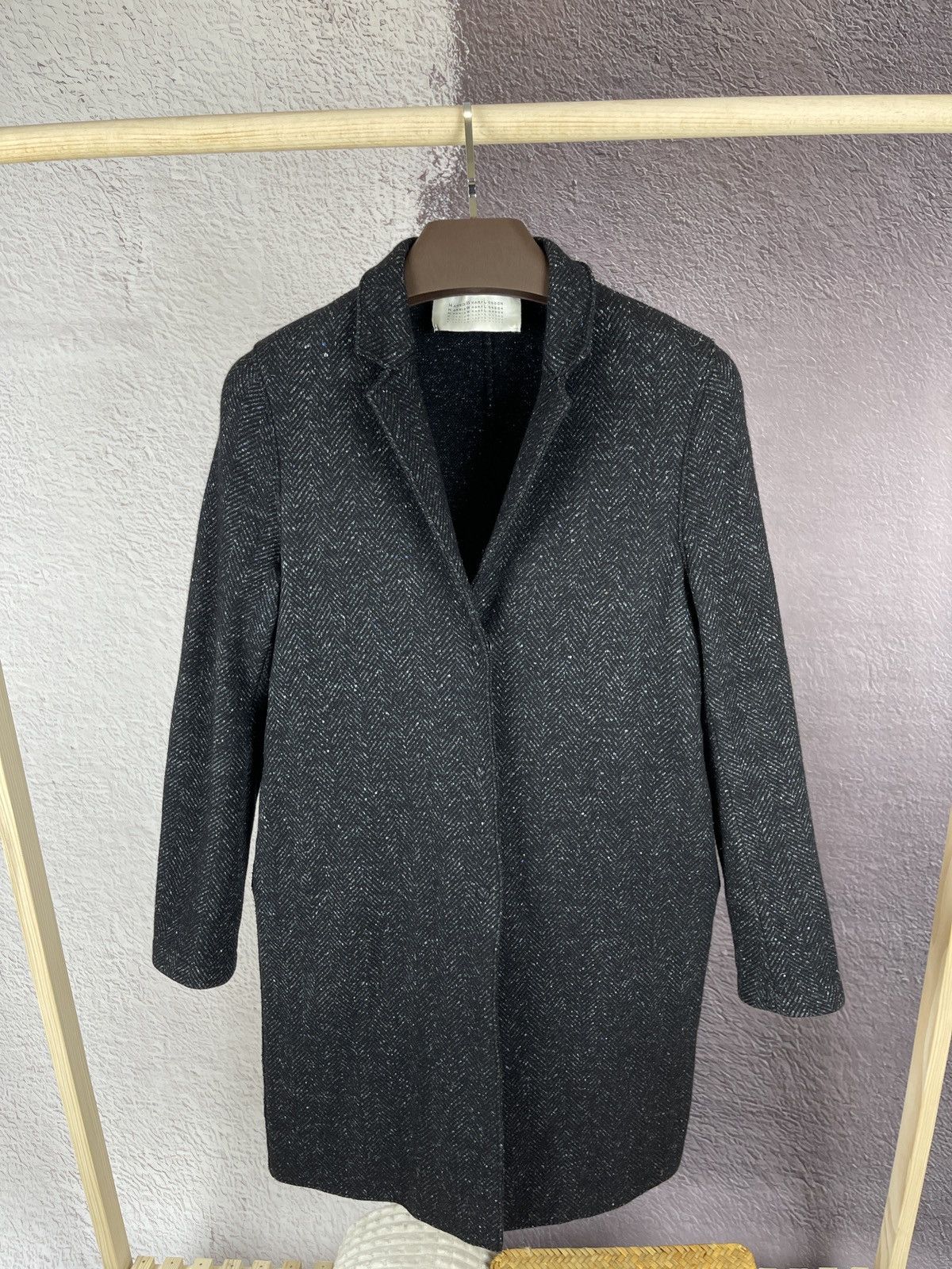 Harris Wharf London Harris Wharf London black dot wool coat single breasted Size M / US 6-8 / IT 42-44 - 4 Thumbnail