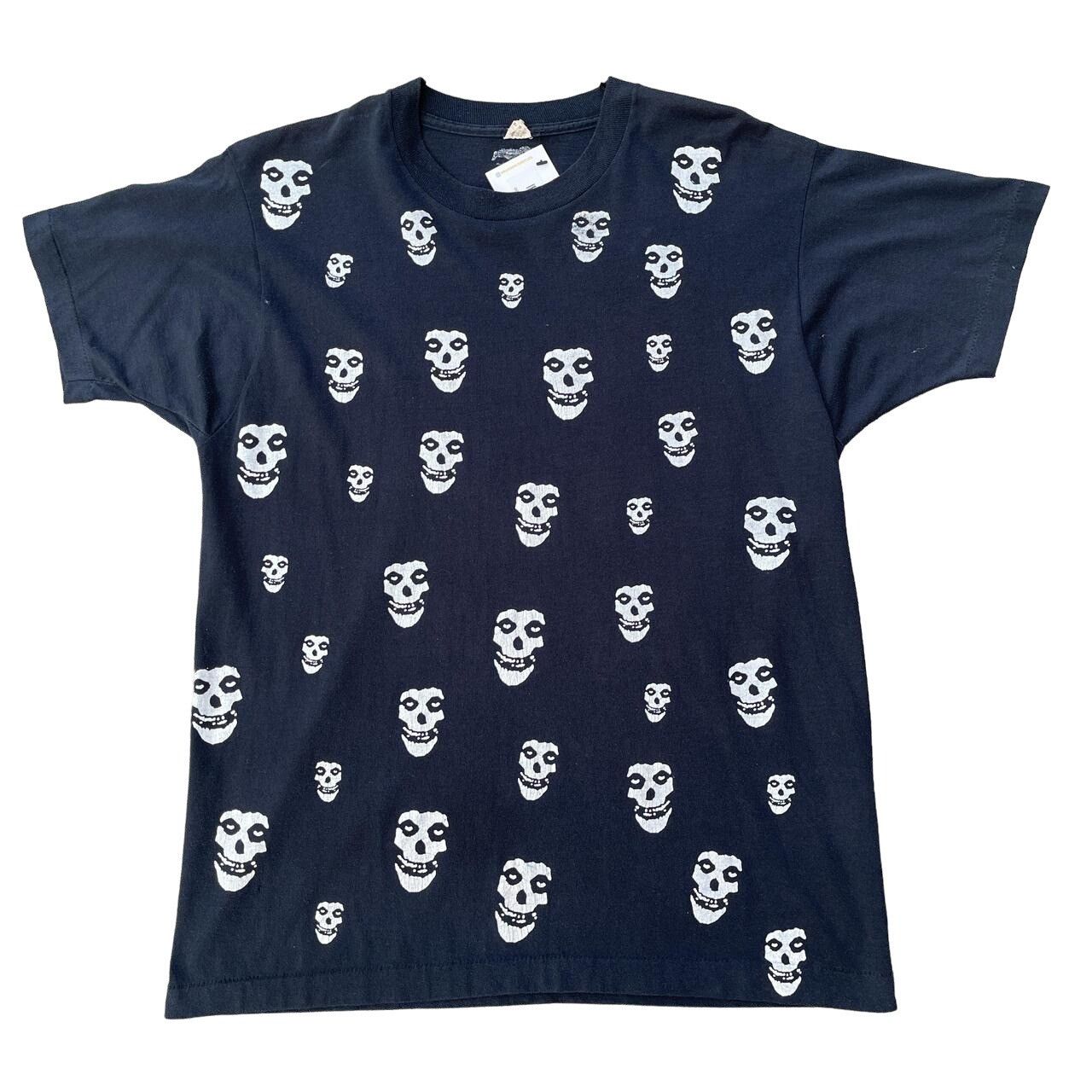 Vintage Vintage Rare Punk Rock Misfits AOP All Over Print Skull tee Size US L / EU 52-54 / 3 - 1 Thumbnail