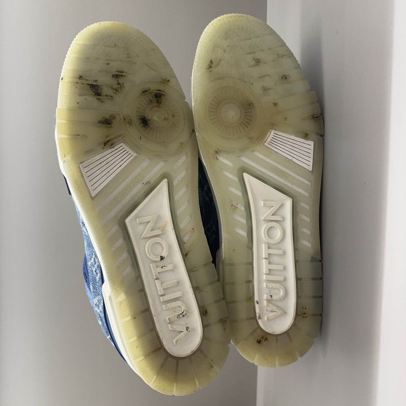 Louis Vuitton Louis Vuitton Blue Denim Low-Top Sneakers -2508 Size US 9 / EU 42 - 4 Thumbnail