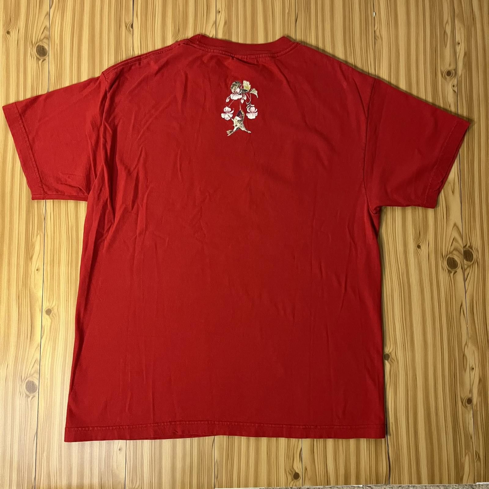 Designer Vintage 2000s Hawaii Floral Birds Red Graphic Tee Size L / US 10 / IT 46 - 2 Thumbnail