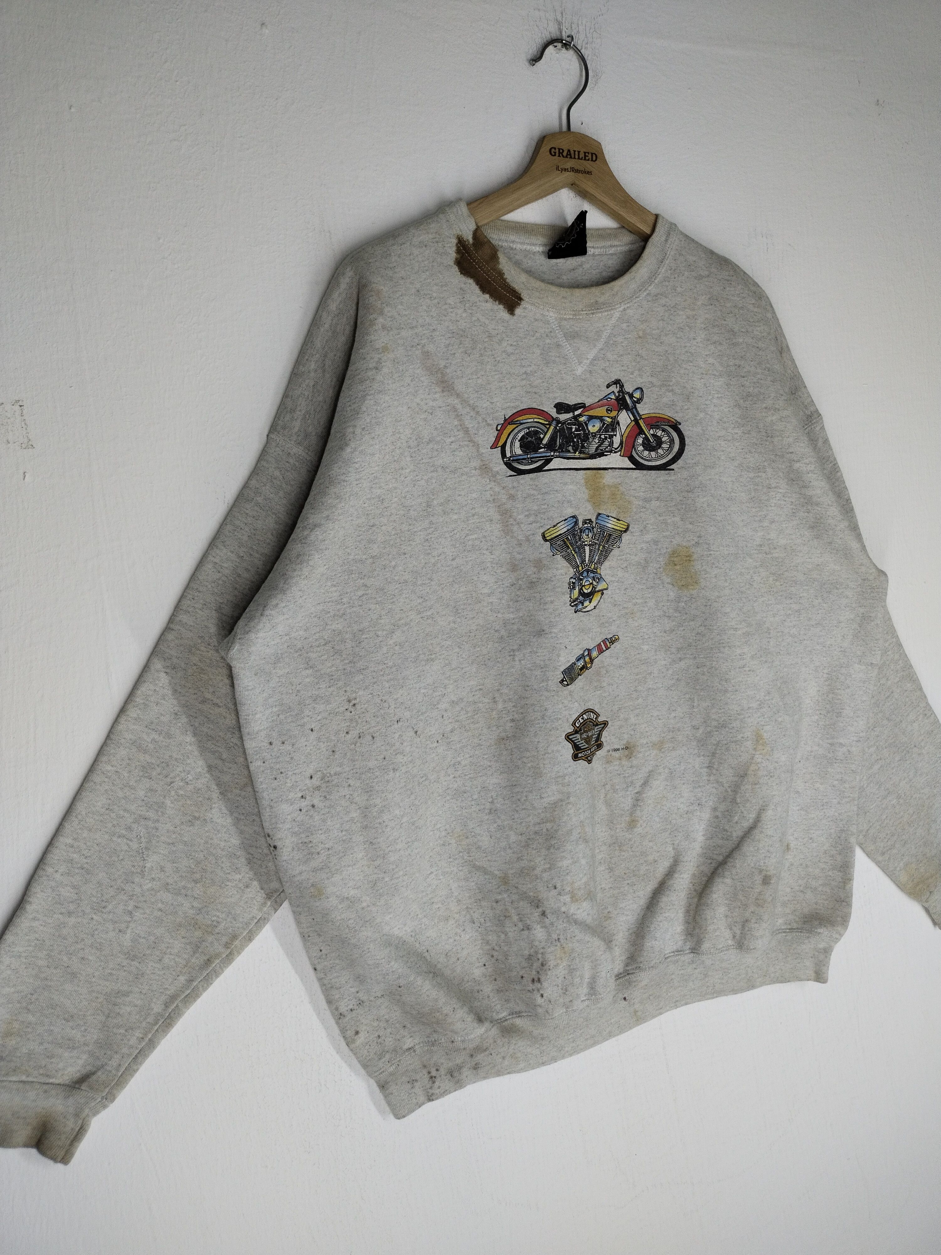 Harley Davidson × Vintage Vintage 1996 Harley Davidson HD Sweatshirt Size US XL / EU 56 / 4 - 3 Thumbnail