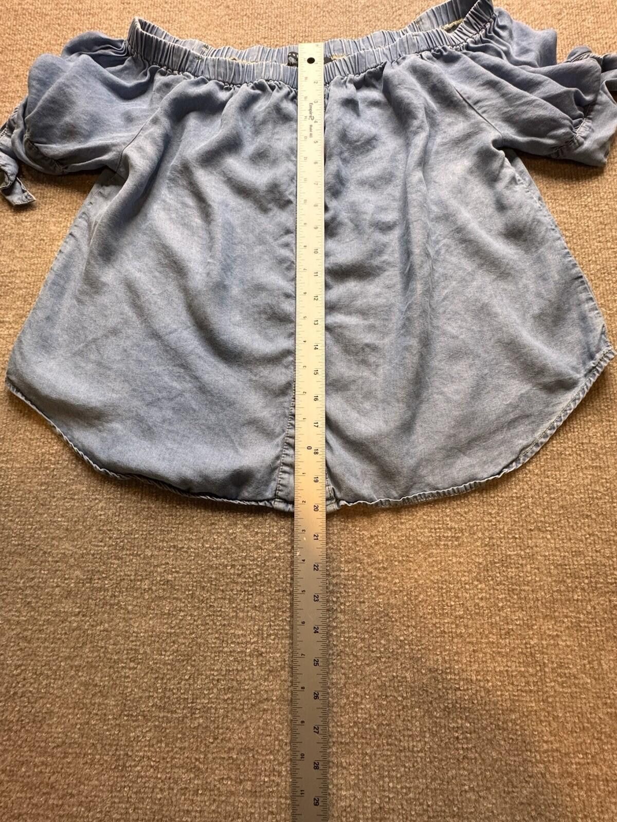 Other Haute Monde Blue Chambray Off-Shoulder Button Up [760] Size L / US 10 / IT 46 - 7 Thumbnail