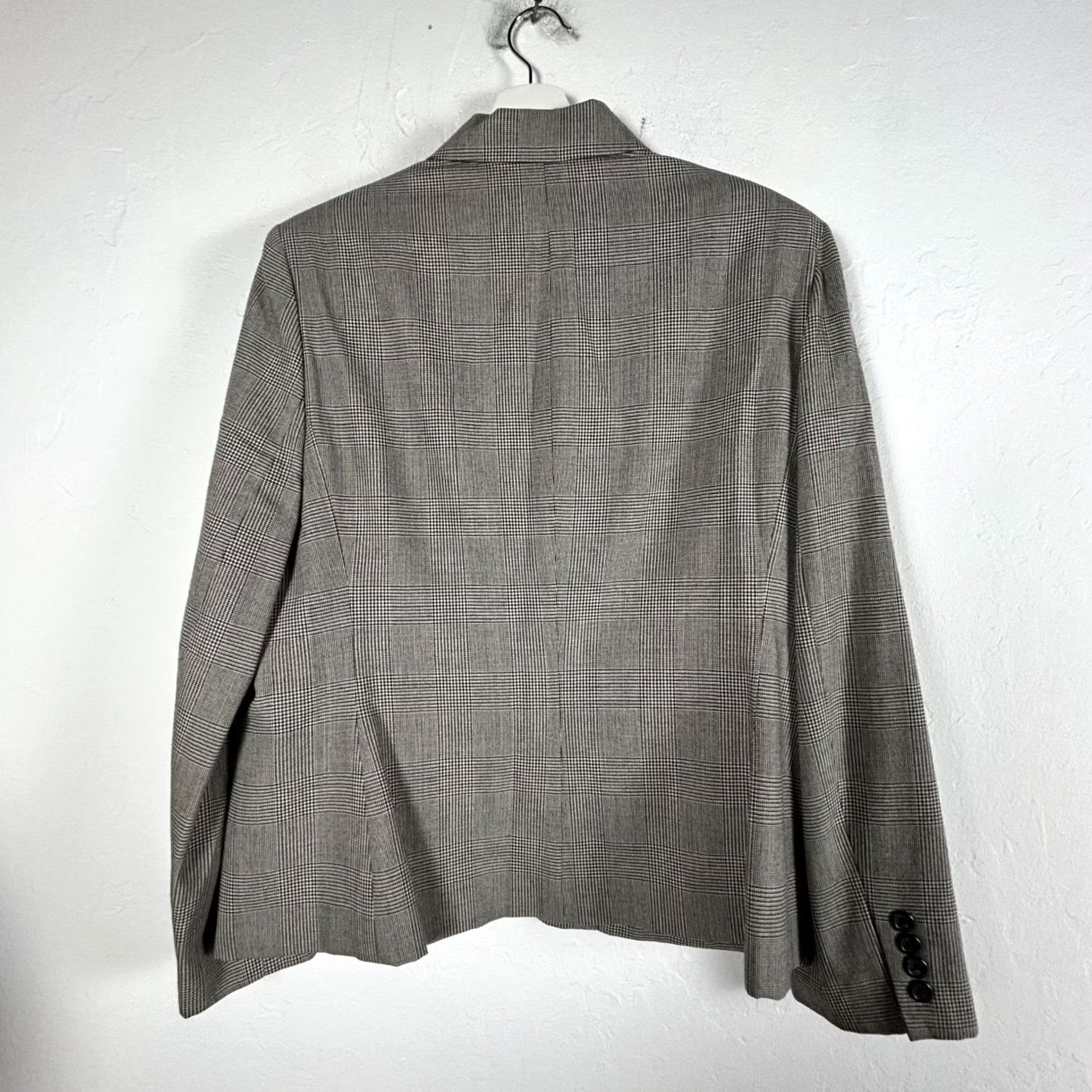 Ralph Lauren Lauren Ralph Lauren Women Wool Plaid Blazer Jacket Size 14 Single Breasted Black Size XL / US 12-14 / IT 48-50 - 2 Thumbnail