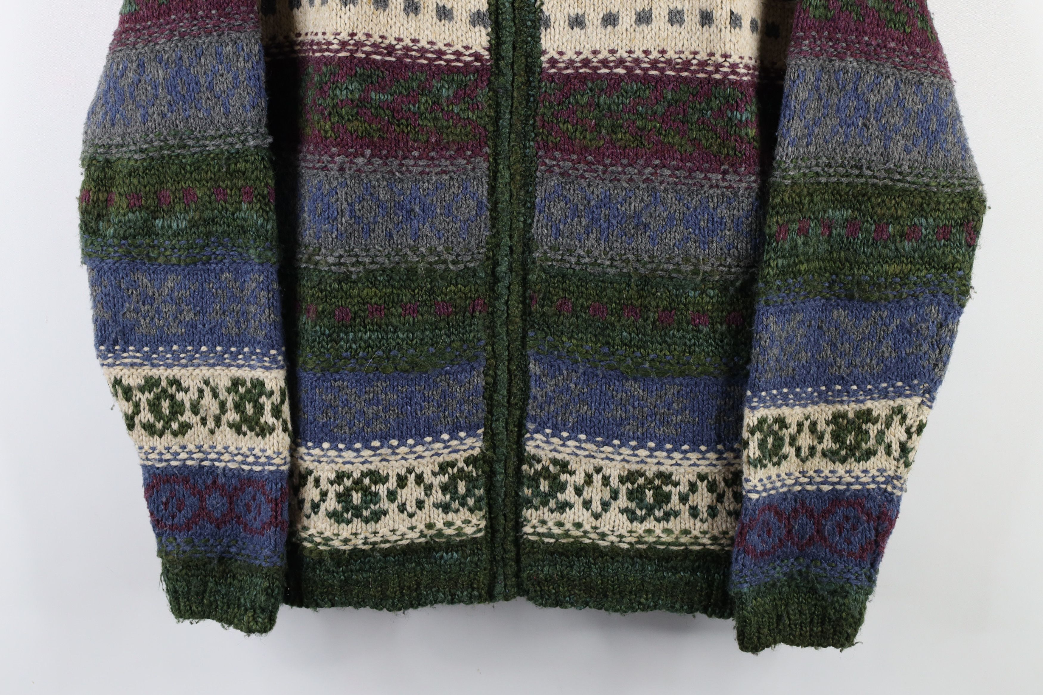 Vintage Vintage 90s Blend Fair Isle Knit Full Zip Cardigan Sweater Size XL / US 12-14 / IT 48-50 - 3 Thumbnail