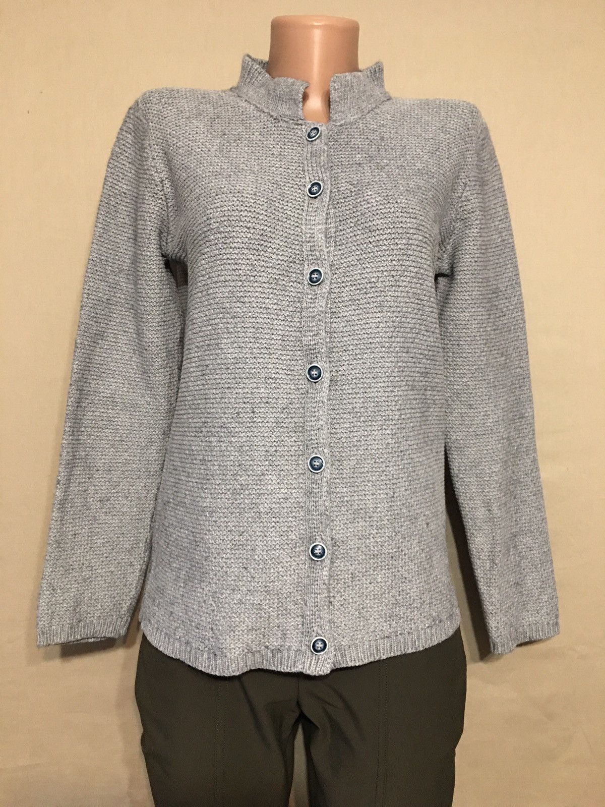 Inis Meain INIS MEAIN Grey Cotton Silk Knit Cardigan Sweater XL Size XL / US 12-14 / IT 48-50 - 1 Thumbnail