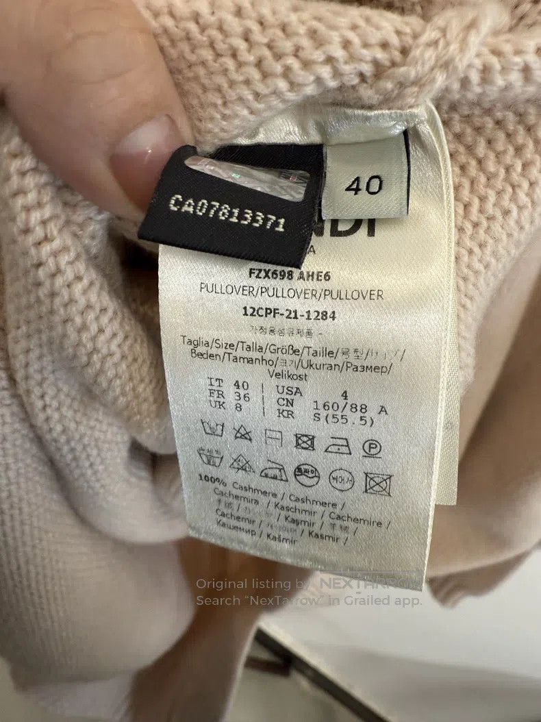 Fendi Fendi Cashmere Sweater, Elegant Apricot Pink Size XS / US 0-2 / IT 36-38 - 5 Thumbnail