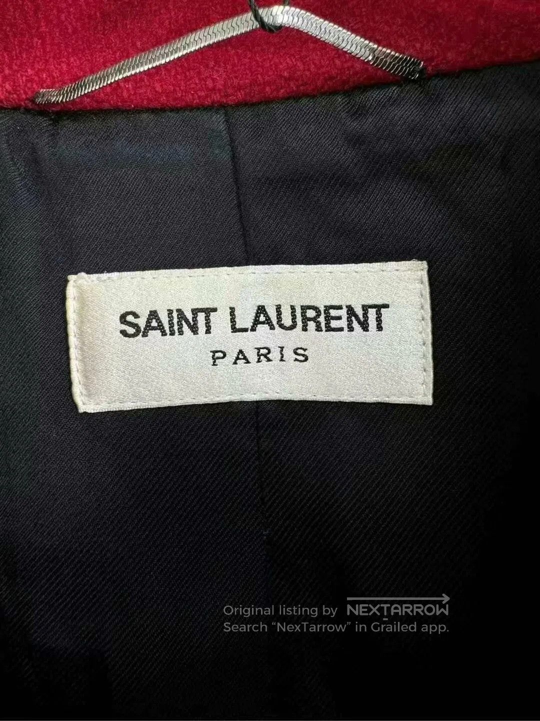 Saint Laurent Paris red leopard print baseball jacket by saint laurent. Size US L / EU 52-54 / 3 - 3 Thumbnail