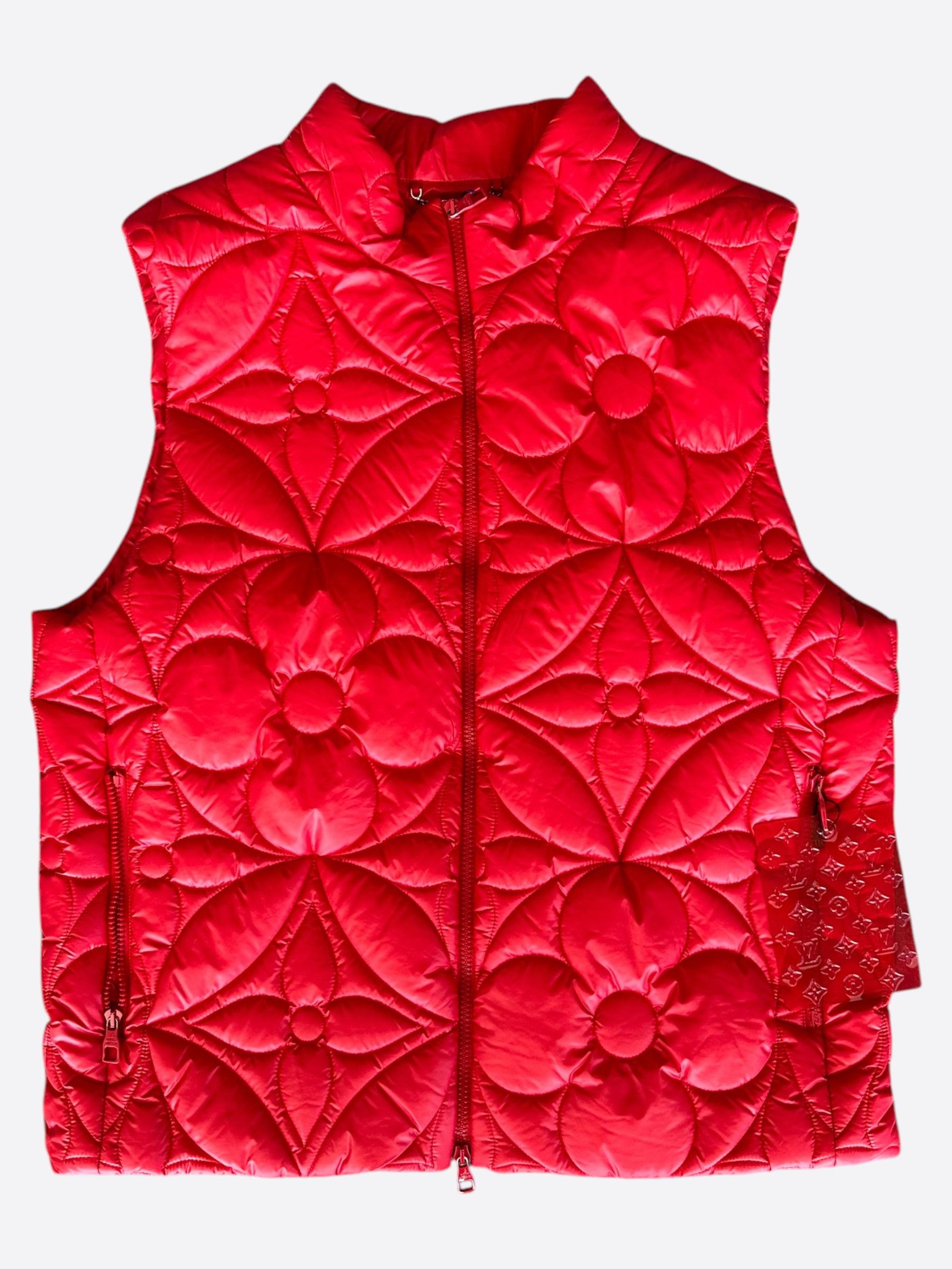 Louis Vuitton Louis Vuitton Red Flower Monogram Puffer Vest Size US XXL / EU 58 / 5 - 1 Thumbnail