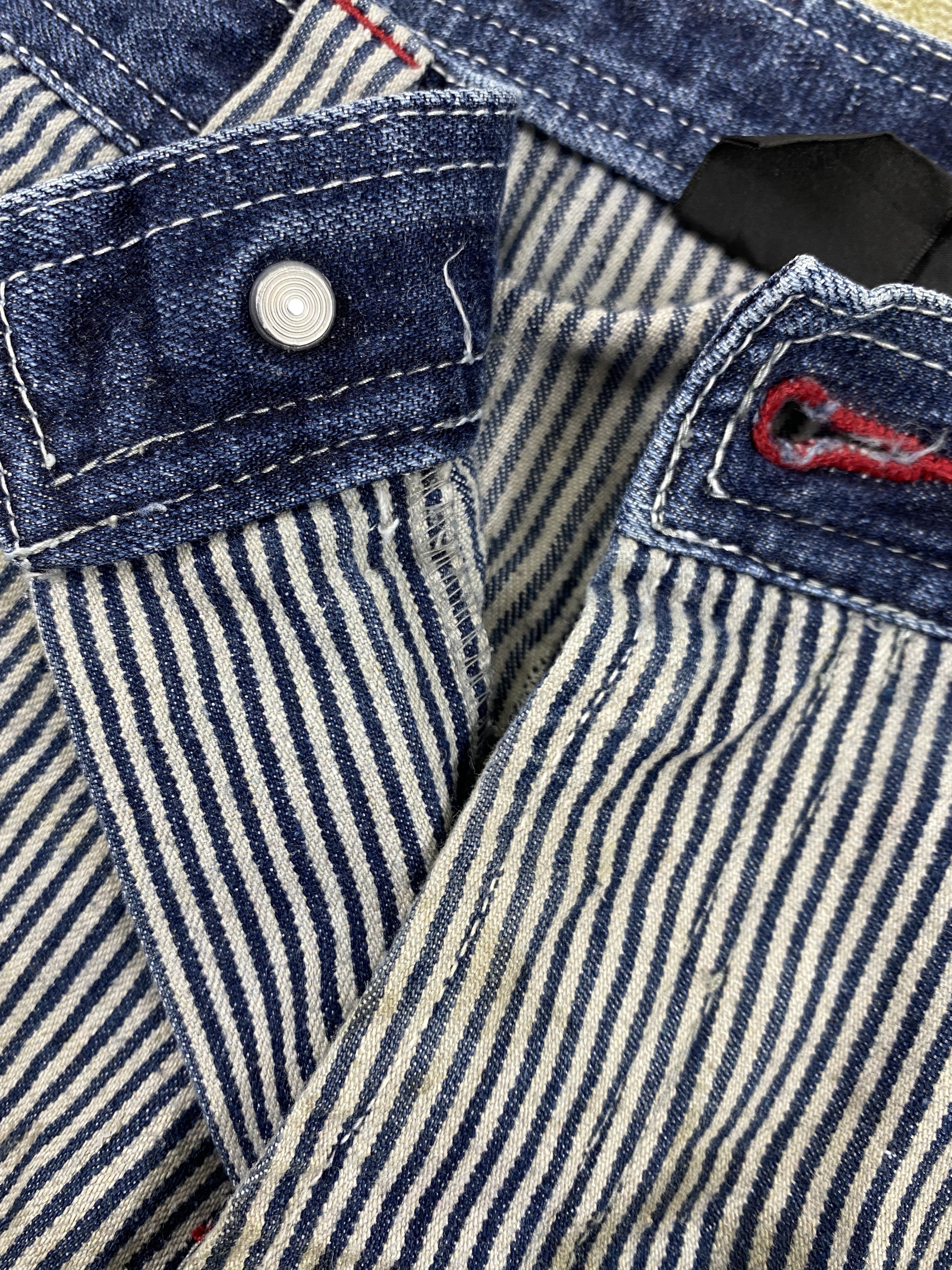 Japanese Brand Distressed Vintage Hickory Pants 34x32 Denim- JN3573 Size US 34 / EU 50 - 7 Thumbnail