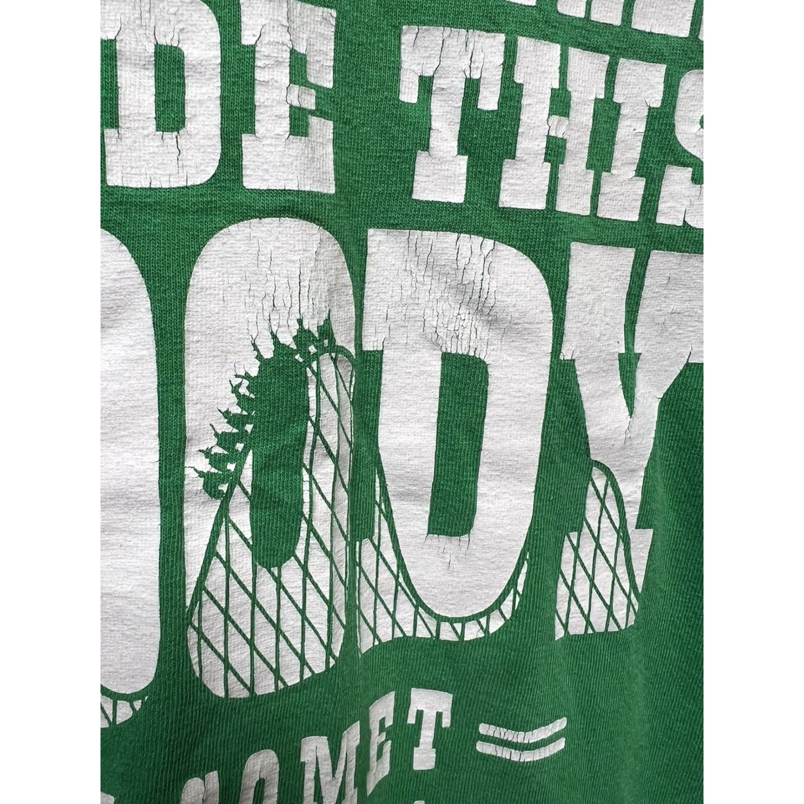 Vintage VINTAGE Six Flags Comet Rollercoaster Woody T-shirt Green Short Sleeve Mens XL Crew Neck Shirt Mens Green 80s 90s Theme Flag Size US XL / EU 56 / 4 - 3 Thumbnail