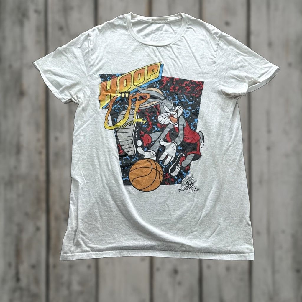 Vintage VINTAGE Looney Tunes Bugs Bunny Shirt Mens Medium White Hoop It Up Basketball Graphic Size US M / EU 48-50 / 2 - 1 Thumbnail